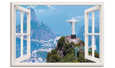 Leinwandbild »Rio de Janeiro mit Cristo, weiß«, Gebäude, (1 St.)