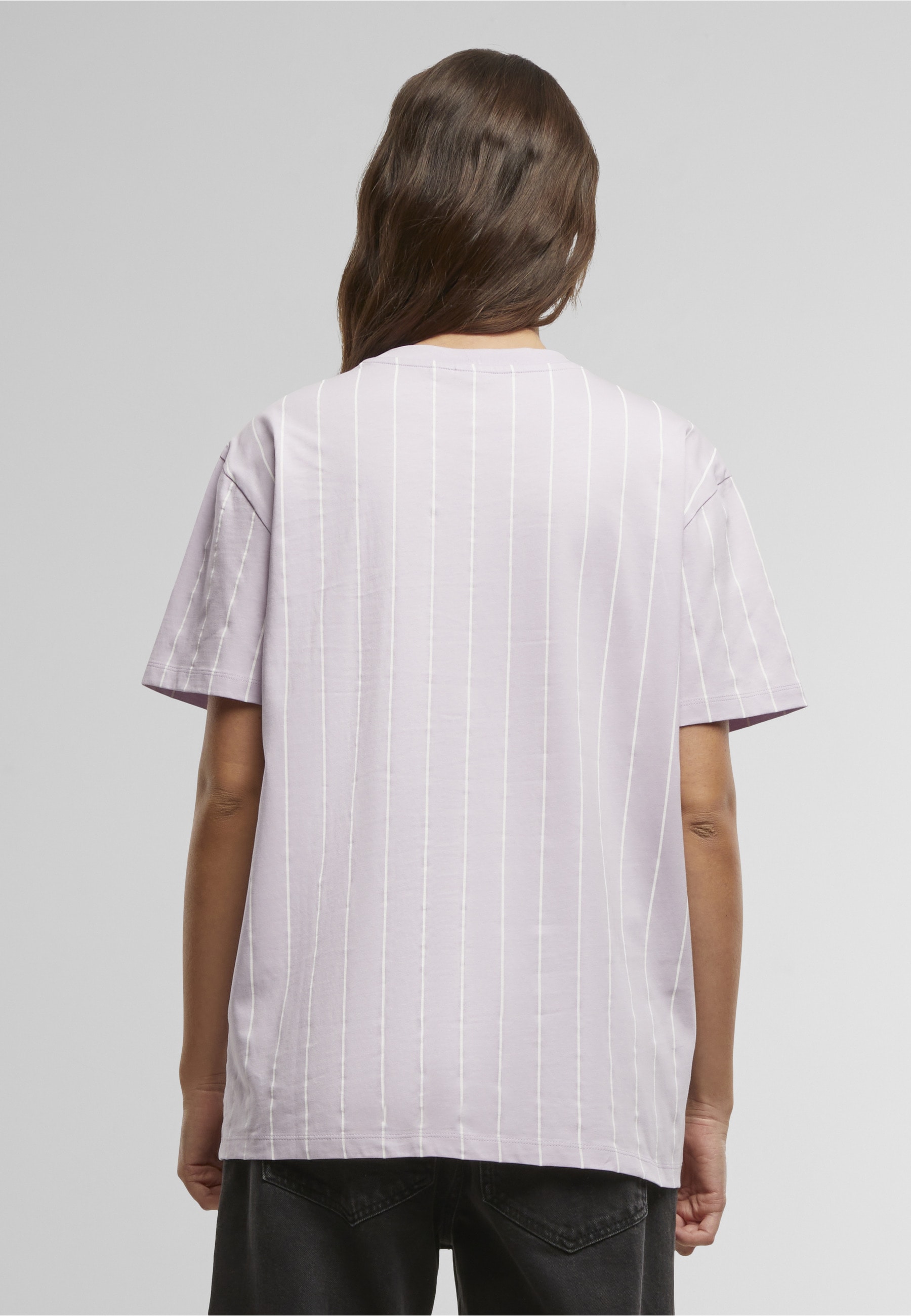 Karl Kani T-Shirt »Karl Kani Small Signature Essential Pinstripe OS Tee lilac/white« 1 Stk.