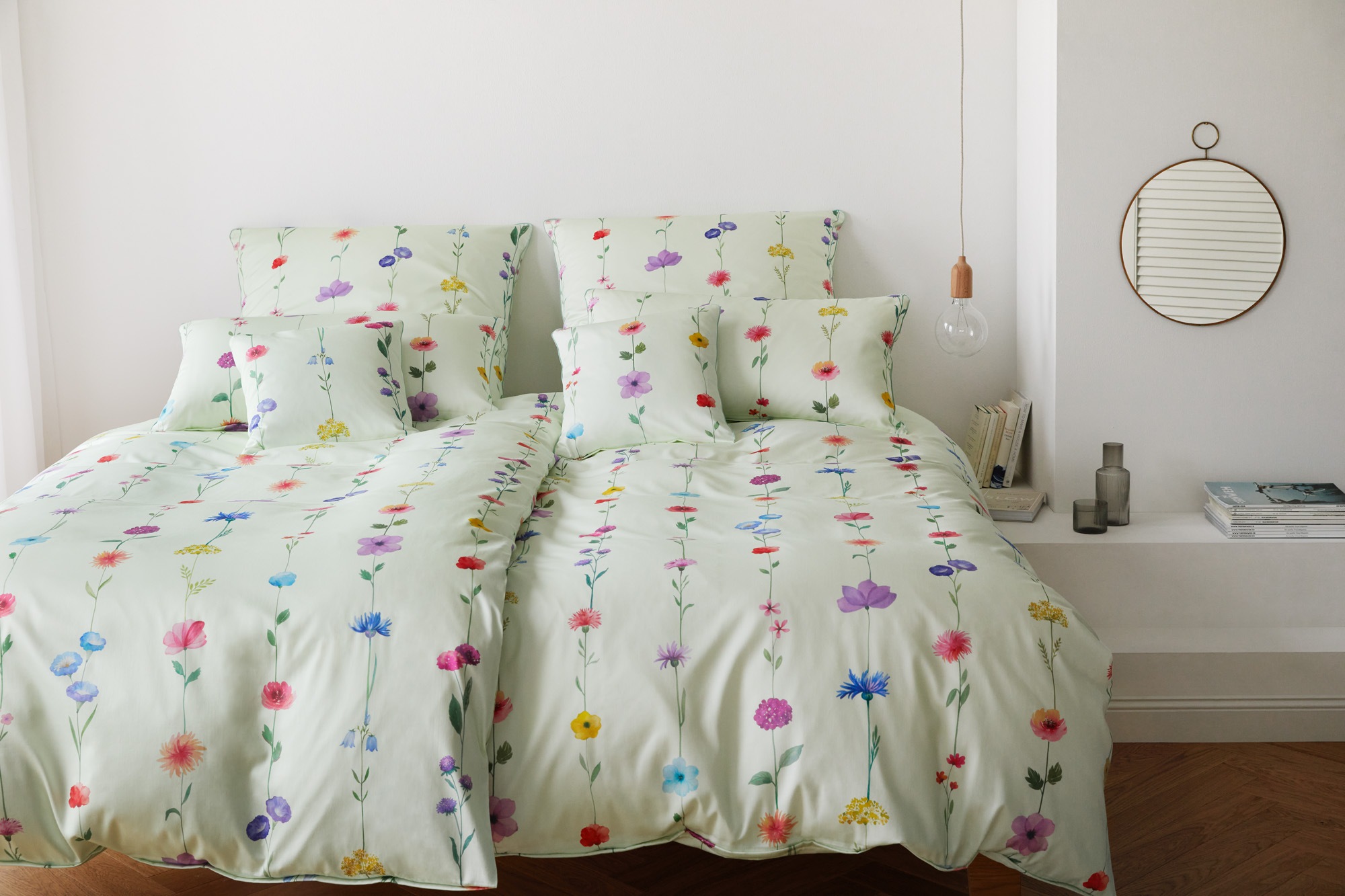 Elegante Bettwäsche "Flower Show" 2 Stk. tlg. angenehmes Hautgefühl günstig online kaufen