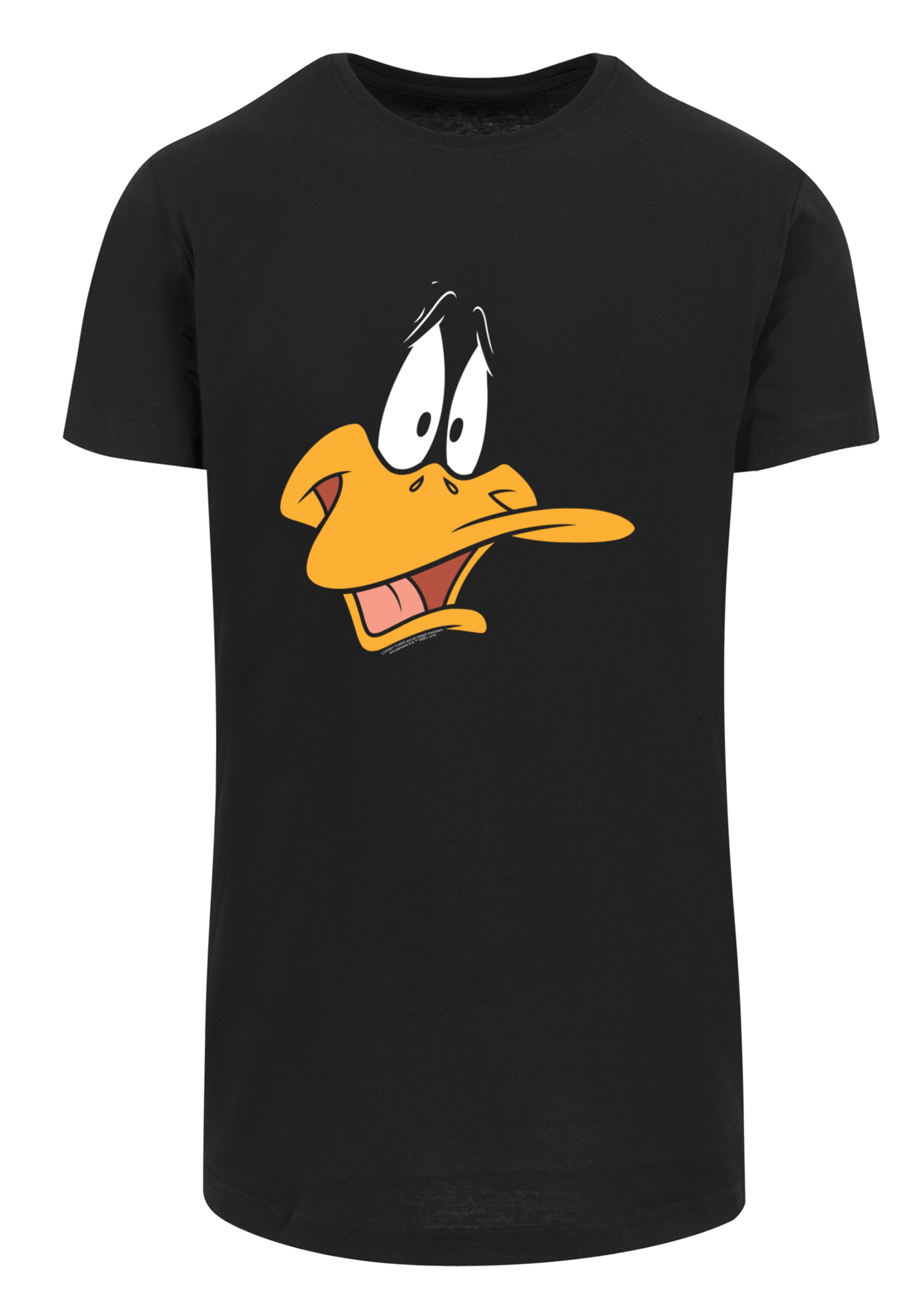 F4NT4STIC T-Shirt »Long Cut T-Shirt Looney Tunes Daffy Duck Face«, Herren,Premium Merch,Lang,Longshirt,Bedruckt