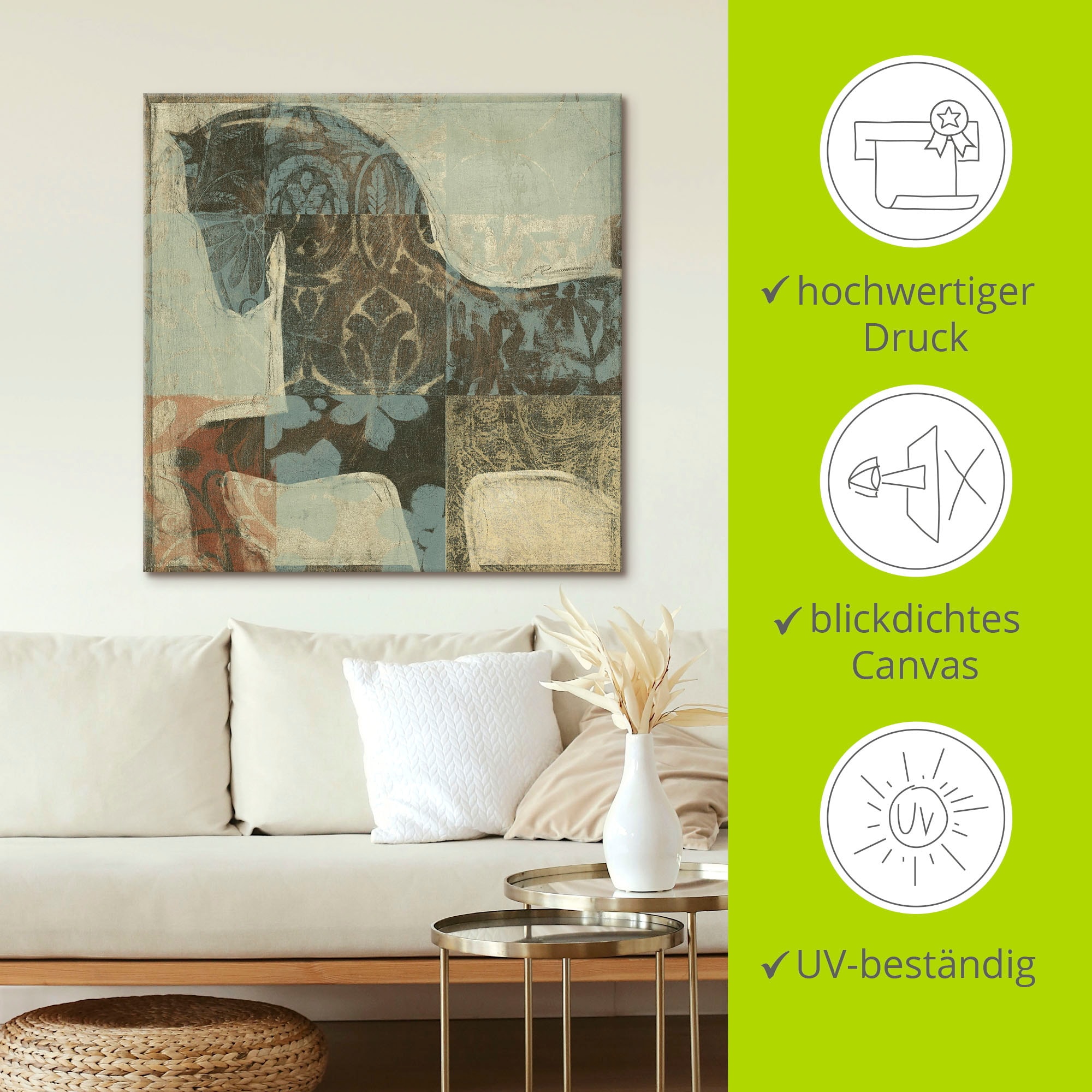 Artland Wandbild »Gemustertes Pferd I«, Haustiere, (1 St.), als Alubild, Outdoorbild, Leinwandbild, Poster in verschied. Größen