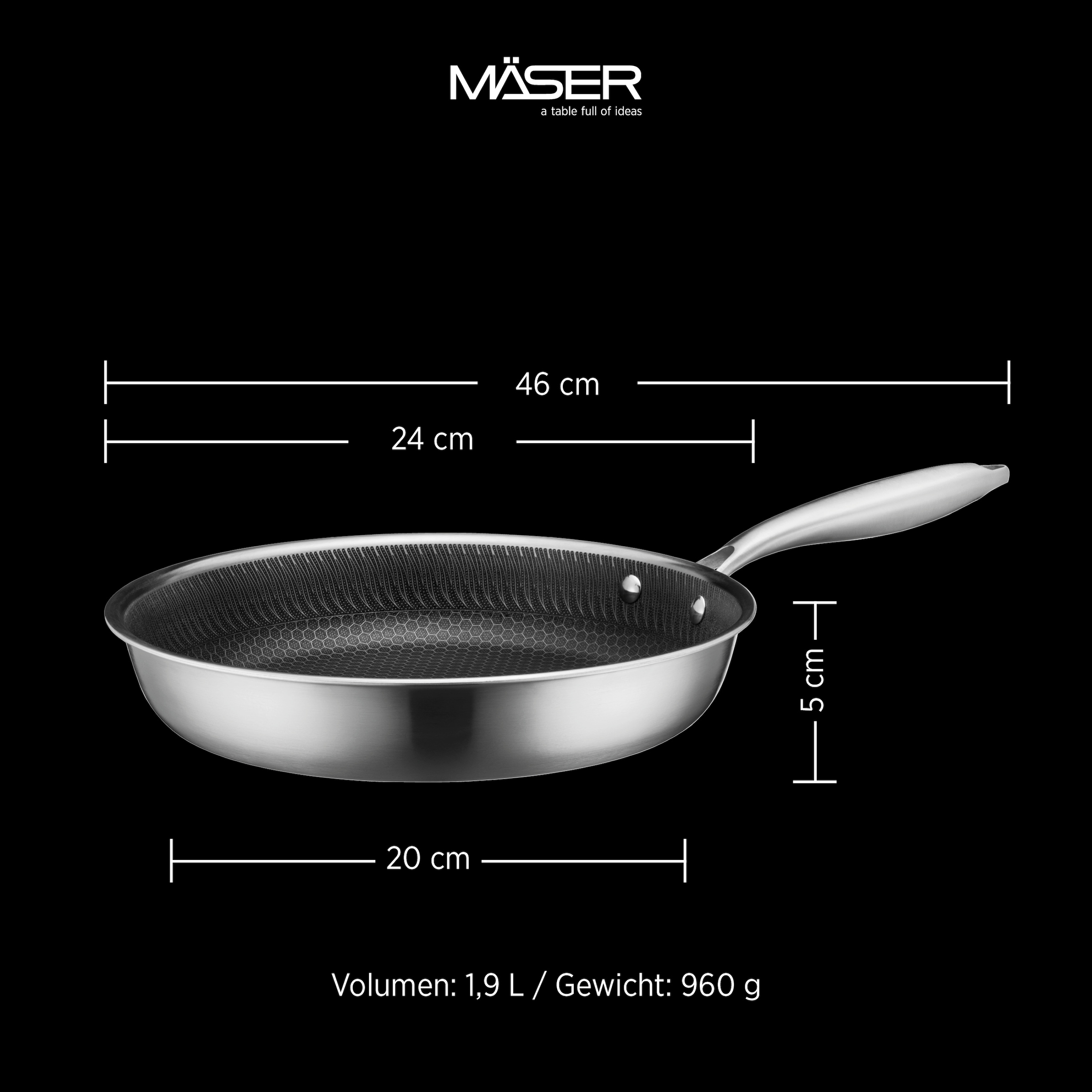 MÄSER Bratpfanne »Hestia Keramik« Edelstahl 18/10 1 tlg.