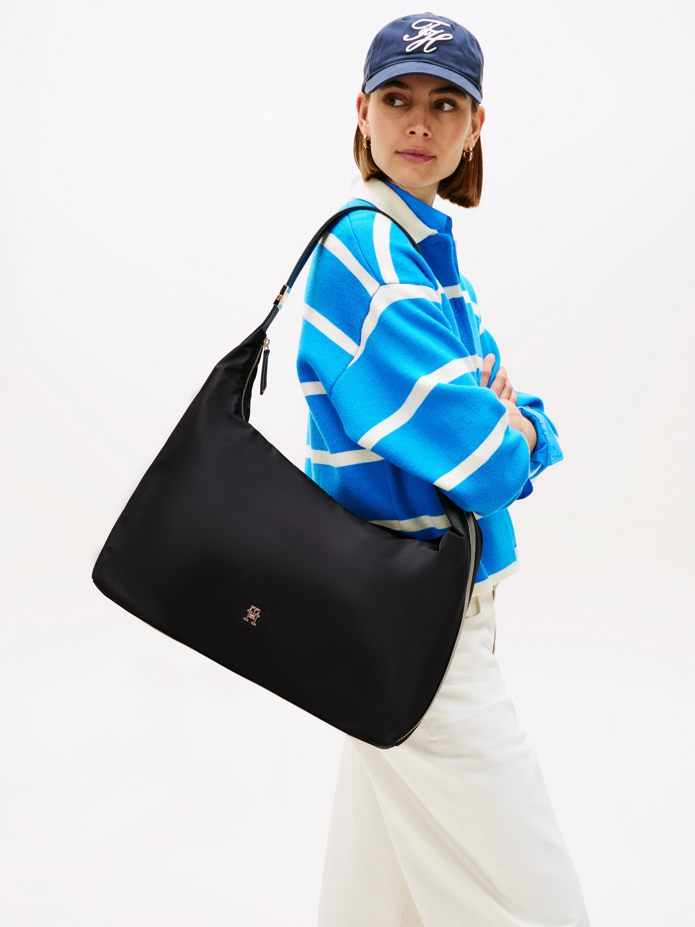 Tommy Hilfiger Hobo »TH GO LARGE HOBO NYLON« , Damen Schultertasche, Tragetasche, Businesstasche mit TH-Label