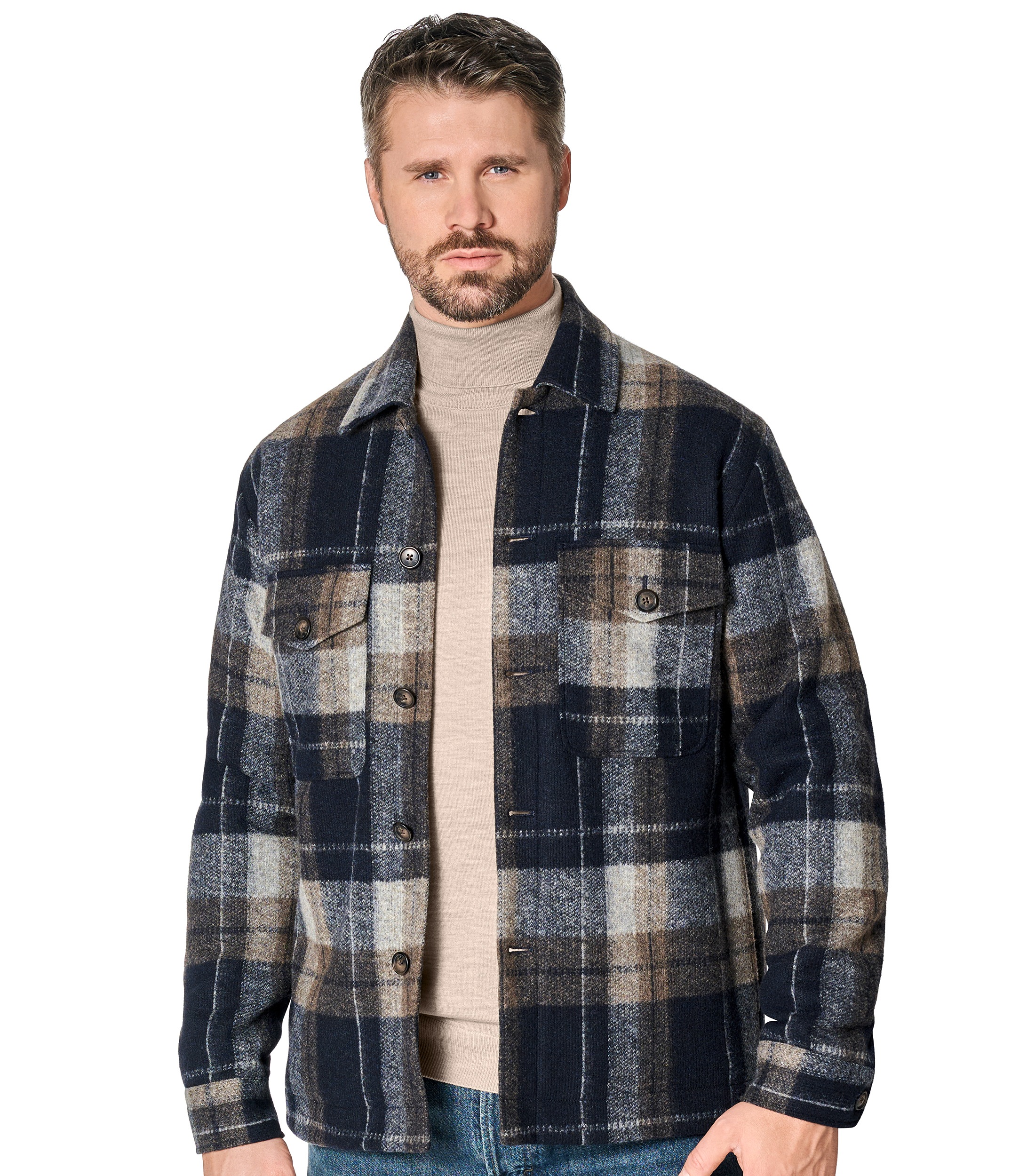 VENTI Langarmhemd "VENTI Hemdjacke kariert" günstig online kaufen