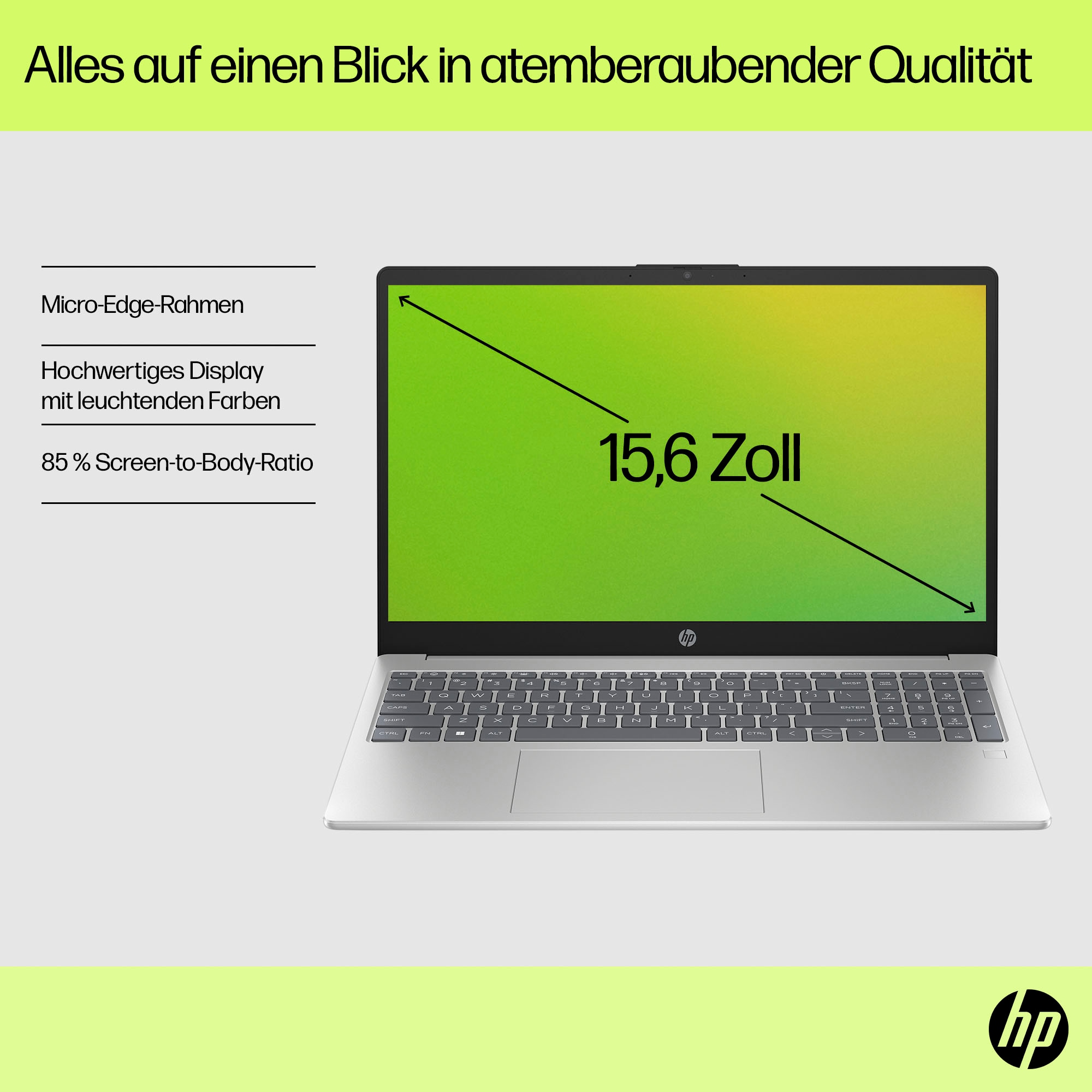 HP Notebook »15-fd1053ng«, 39,6 cm, / 15,6 Zoll, Intel, Core 3, Intel Graphics, 512 GB SSD
