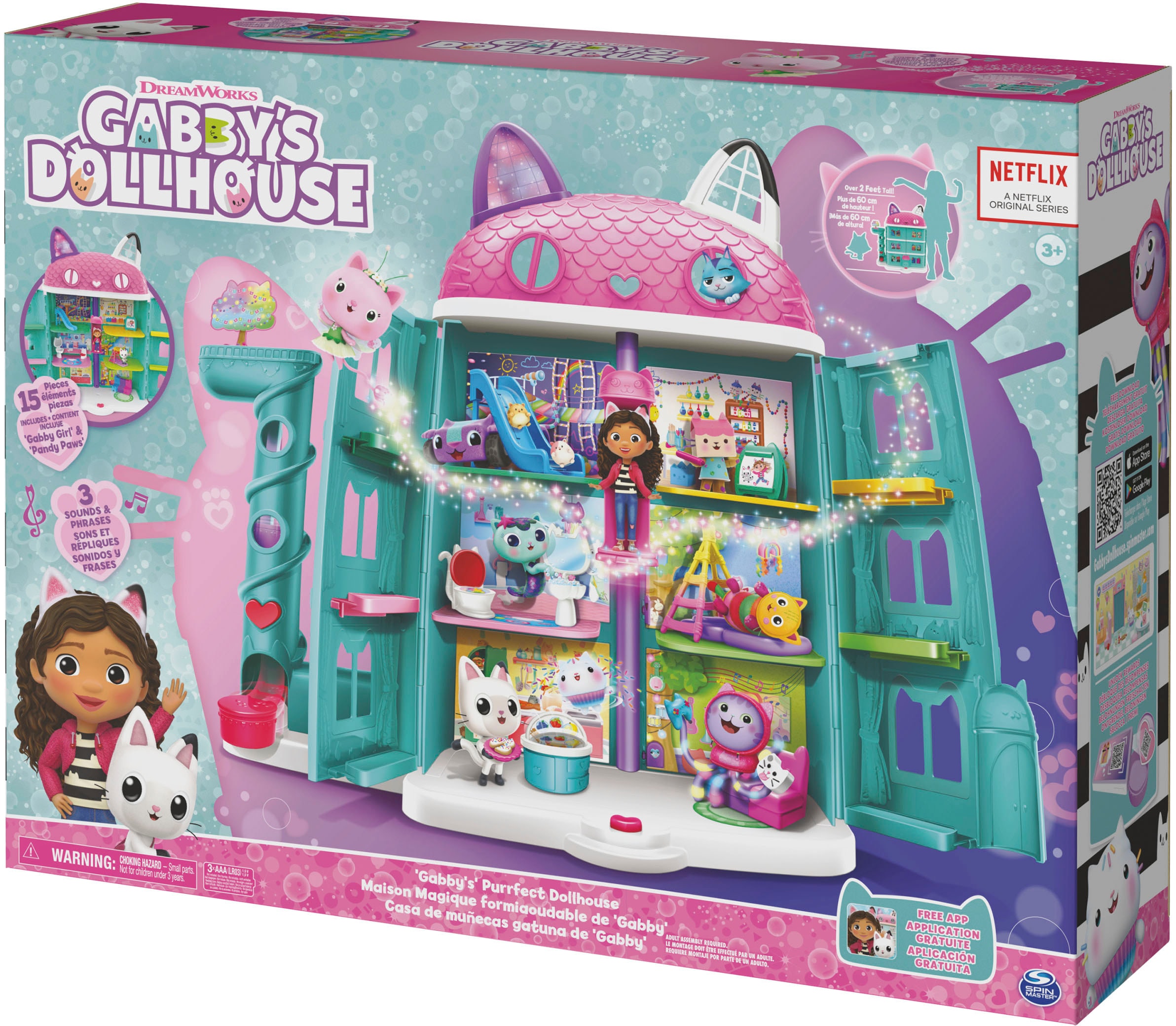 Spin Master Puppenhaus »Gabby's Dollhouse – Gabby's Purrfect Puppenhaus«, mit 2 Spielzeugfiguren und Soundeffekten