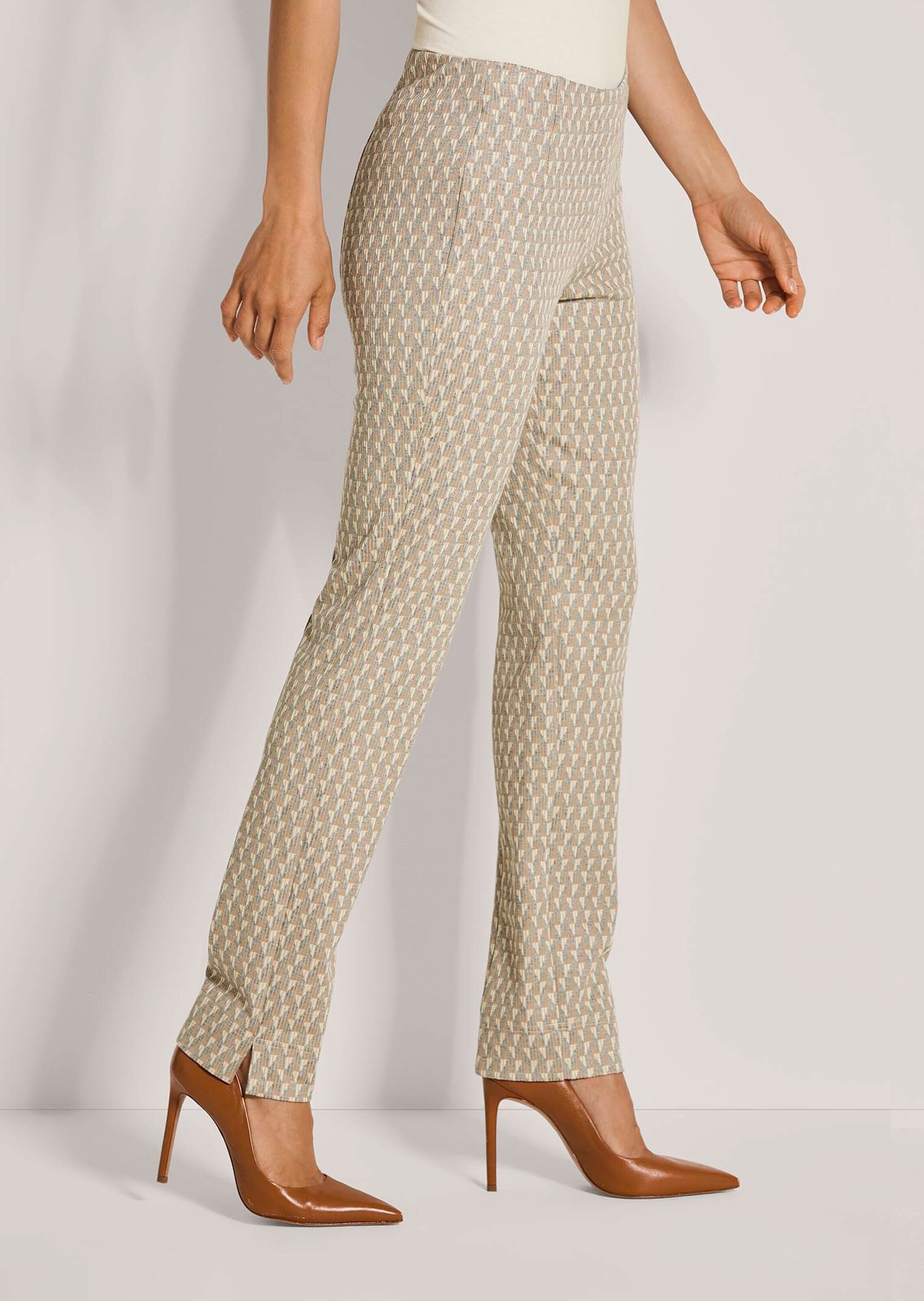 MADELEINE Schlupfhose »Stoffhose Schmale Jacquardhose mit Muster«