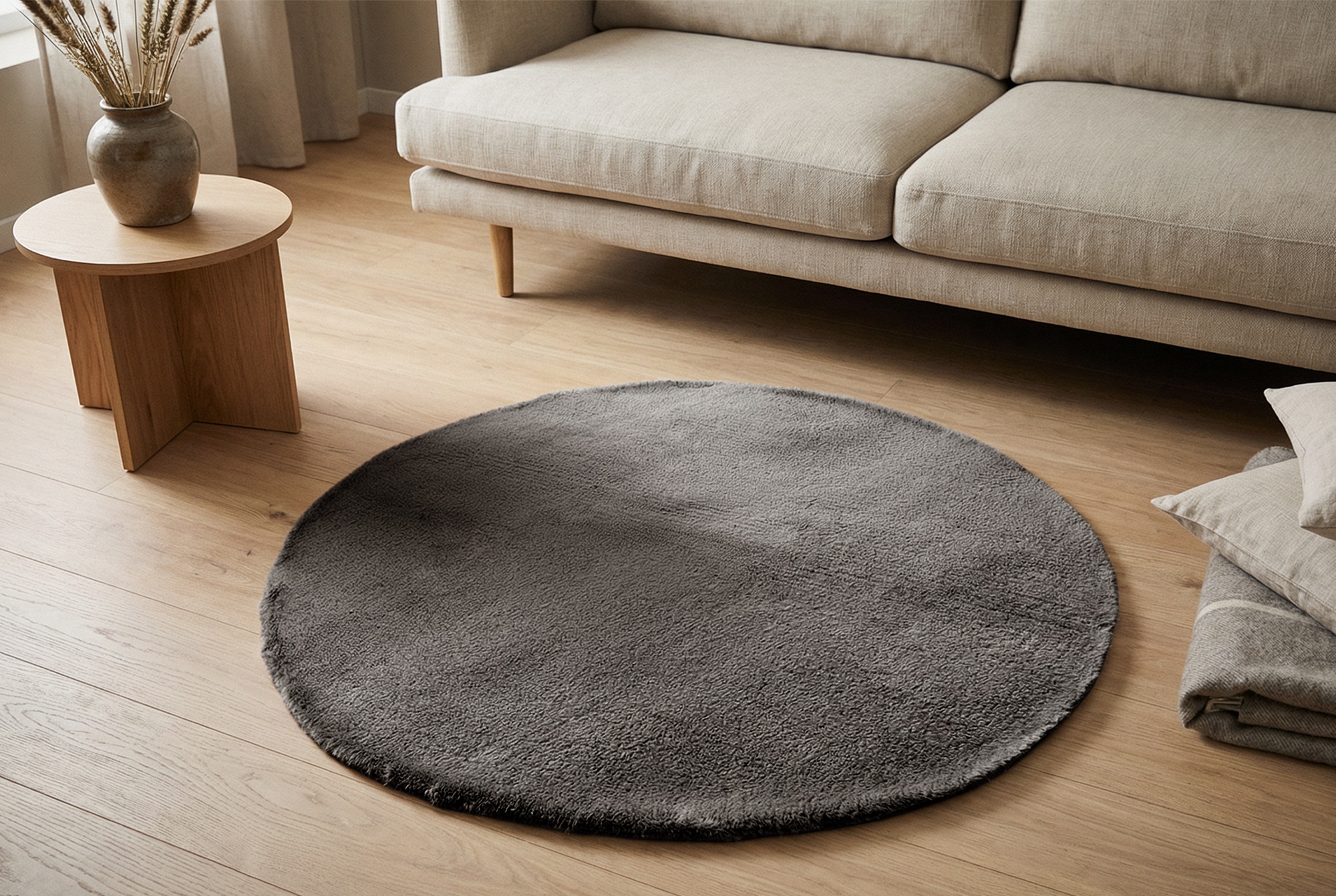 Kayoom Teppich "Chaplin 545" rund 22 mm Höhe Kurzflor, Modernes Muster, Uni günstig online kaufen