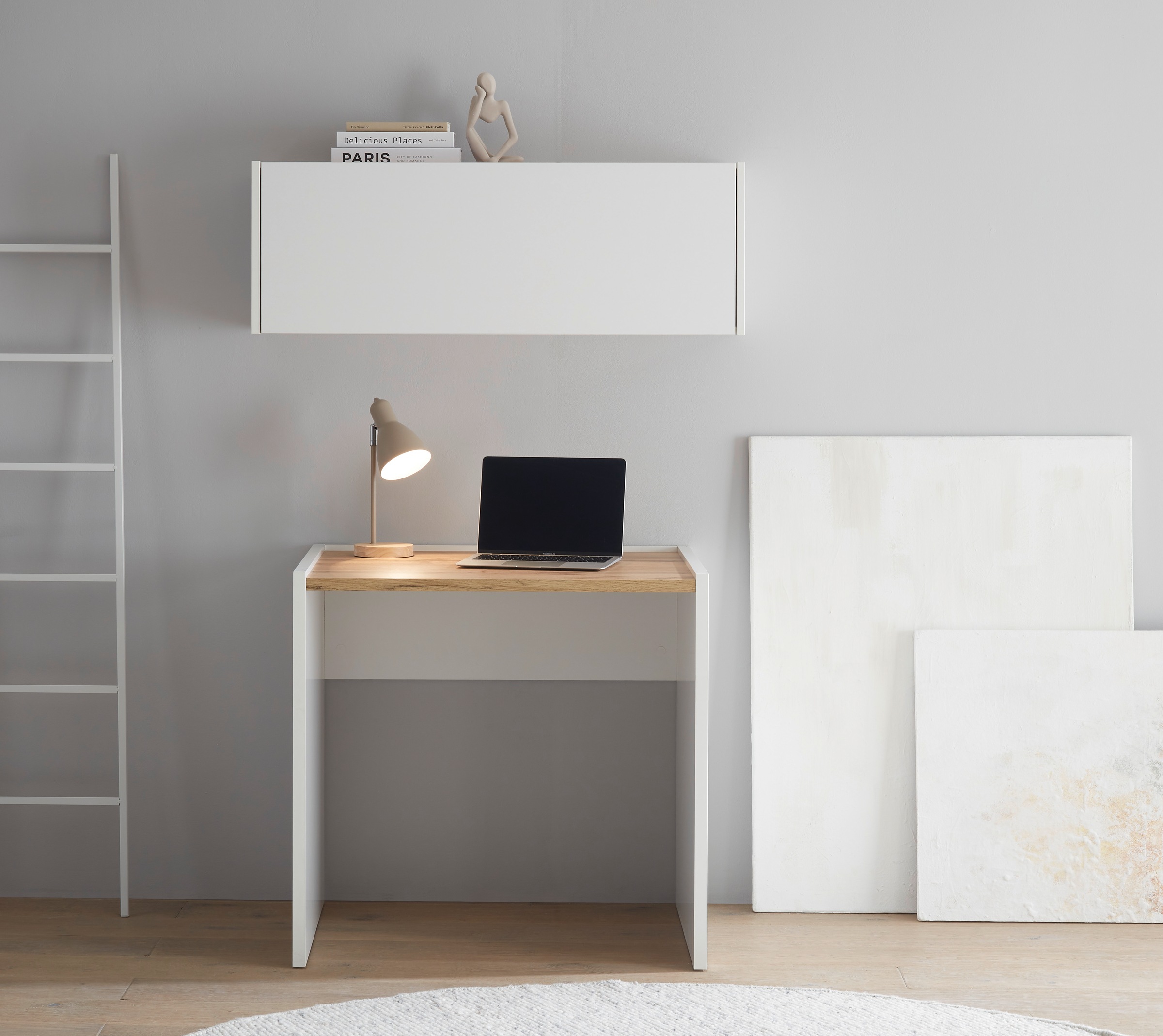 Home affaire "CITY/GiRON, modernes Design, Homeoff., Büro in zwei Farben/Wotan Eiche" Set, 2 Stk. tlg. enthält Hängeschrank, Schreibtisch, wohnliches Home Office