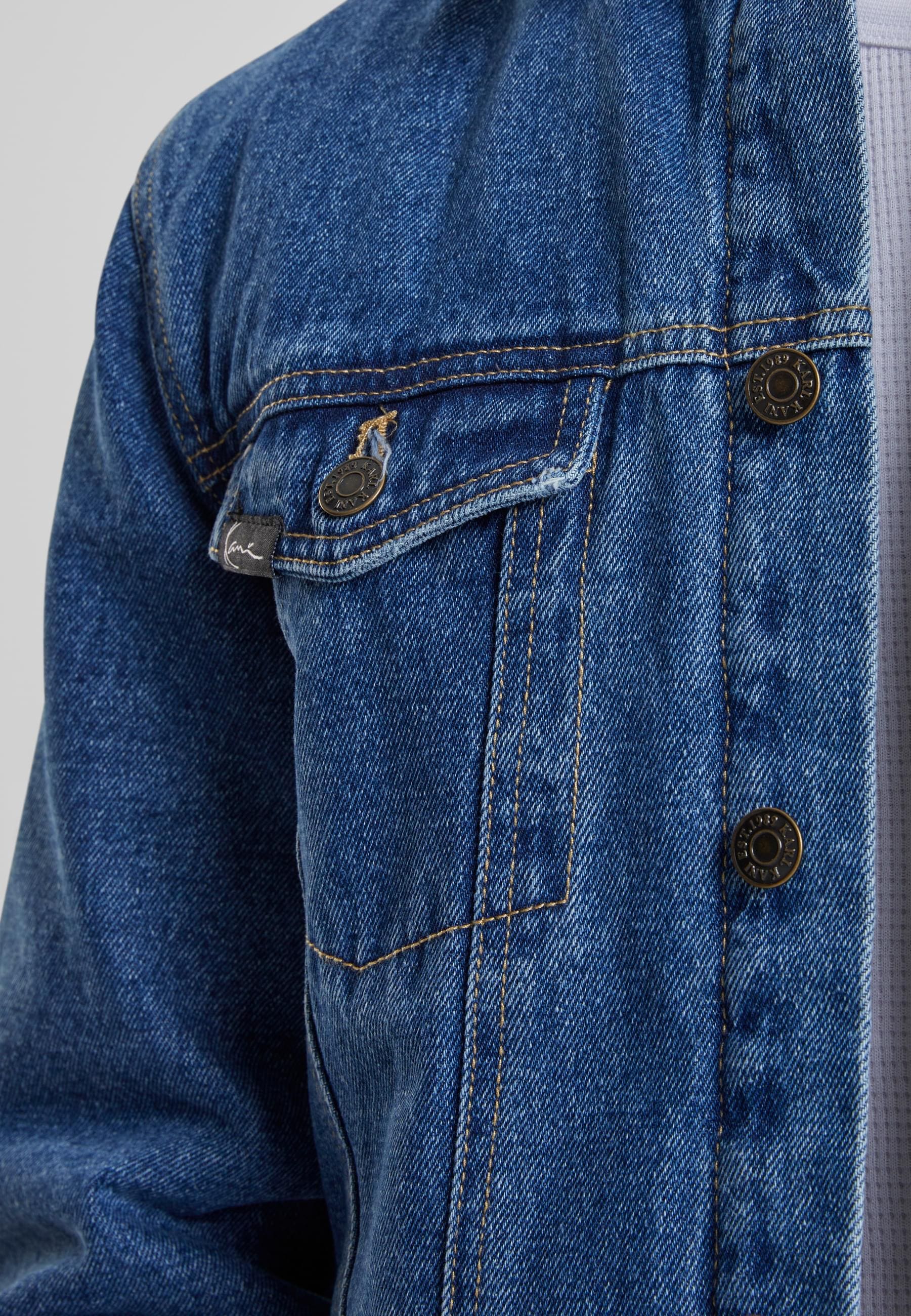Karl Kani Jeansjacke »Karl Kani Herren KM224-062-1 KK Old English Denim Jacket«, (1 St.), ohne Kapuze