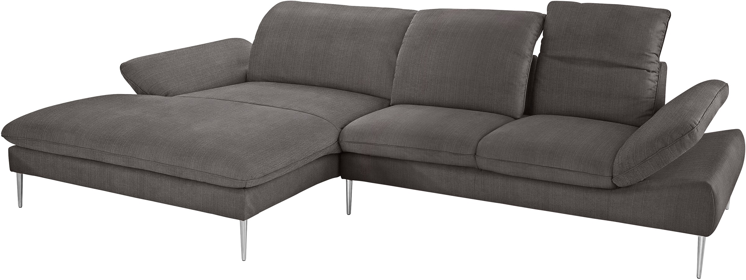 W.SCHILLIG Ecksofa »enjoy&MORE, Designsofa, bequem, zeitlos und elegant, L-Form«, mit Sitztiefenverstellung, Füße Chrom glänzend, Breite 340 cm