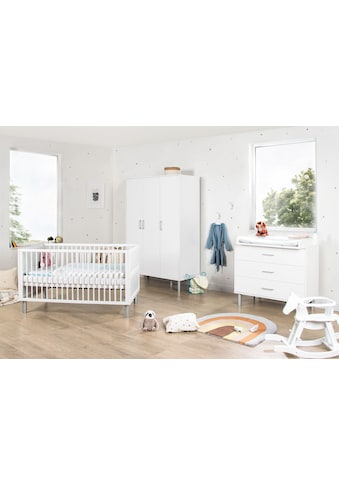 Babyzimmer-Komplettset »Jarle breit groß«, (Set, 3 St., Gitterbett, Wickelkommode,...