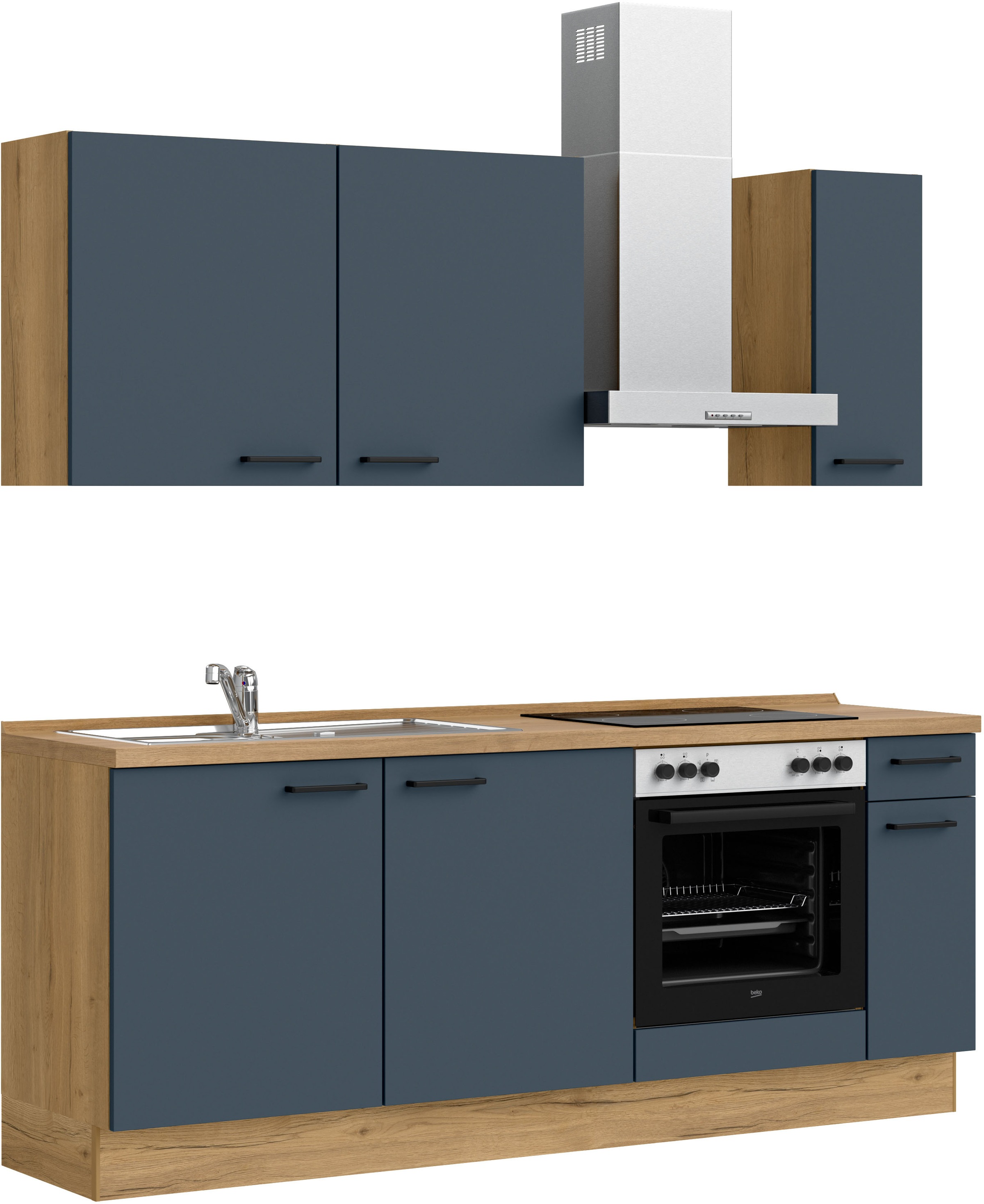 nobilia® Küchenzeile »"Easytouch I"«, vormontiert, Ausrichtung wählbar, Breite 210 cm, wahlw. mit E-Geräten
