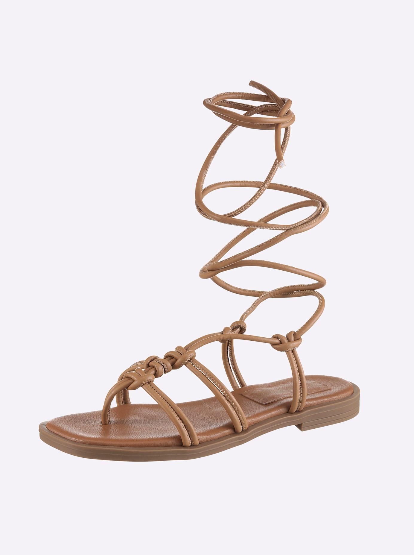 Sandale HEINE, Damen, Gr. 41, cognac, Synthetik, Schuhe Sandale