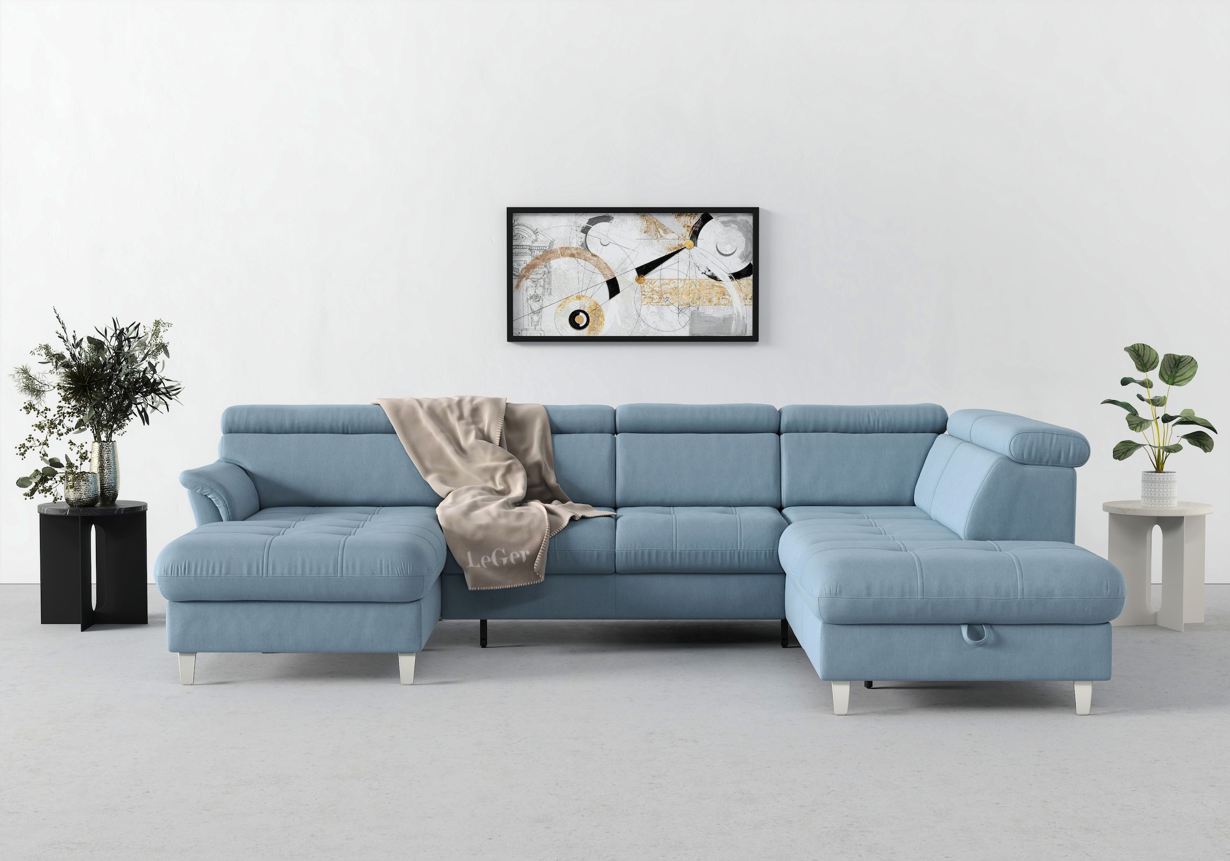 sit&more Wohnlandschaft "Marano U-Form" inklusive Kopfteilverstellung, optional Schlaffunktion & Bettkasten