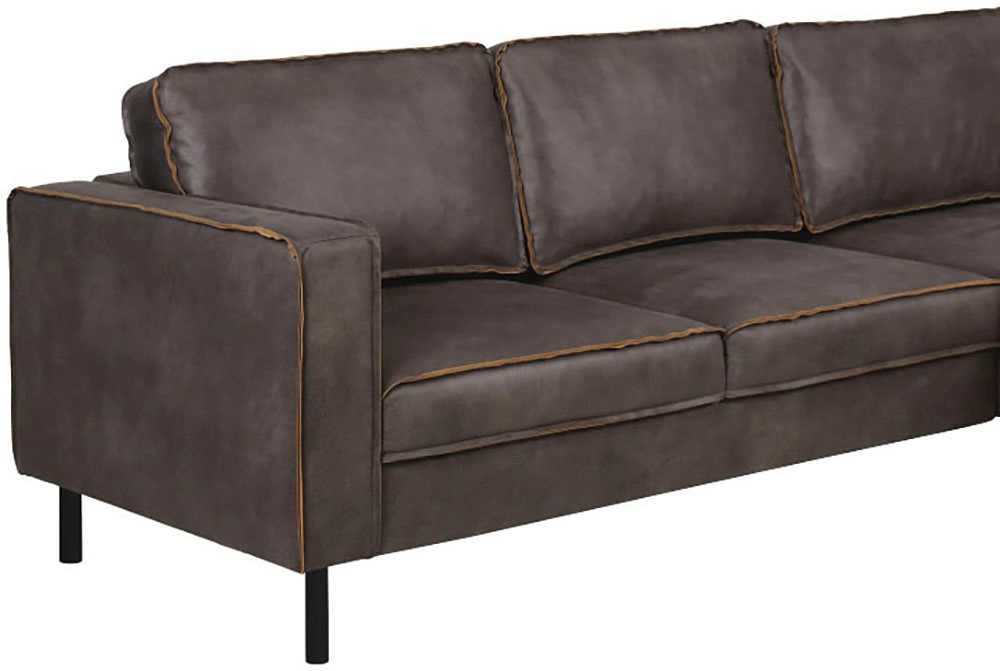 Places of Style Ecksofa »Watkins, wahlweise mit Schlaffunktion/Bettkasten, moderne offene Naht«, Recamiere beidseitig montierbar, L-Form, Breite 232 cm