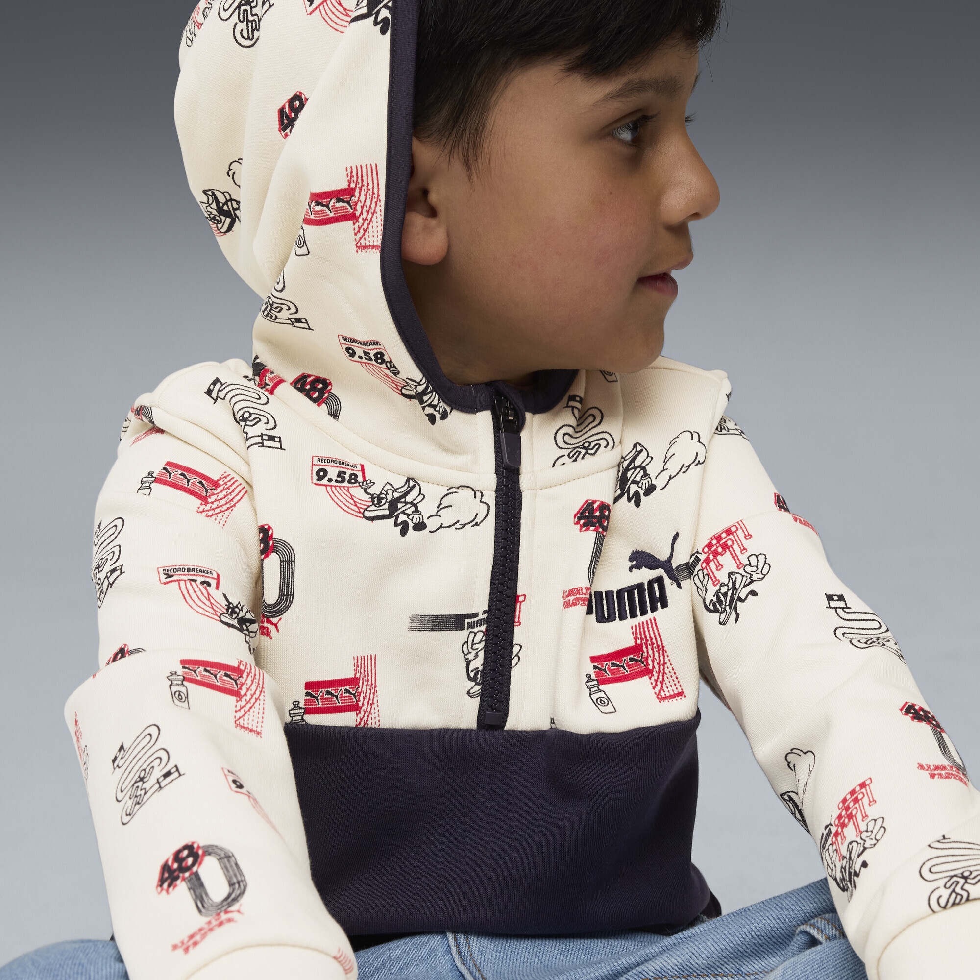 PUMA Sweatshirt »Little Runners Hoodie mit Reißverschluss bis zum Hals Kinder«