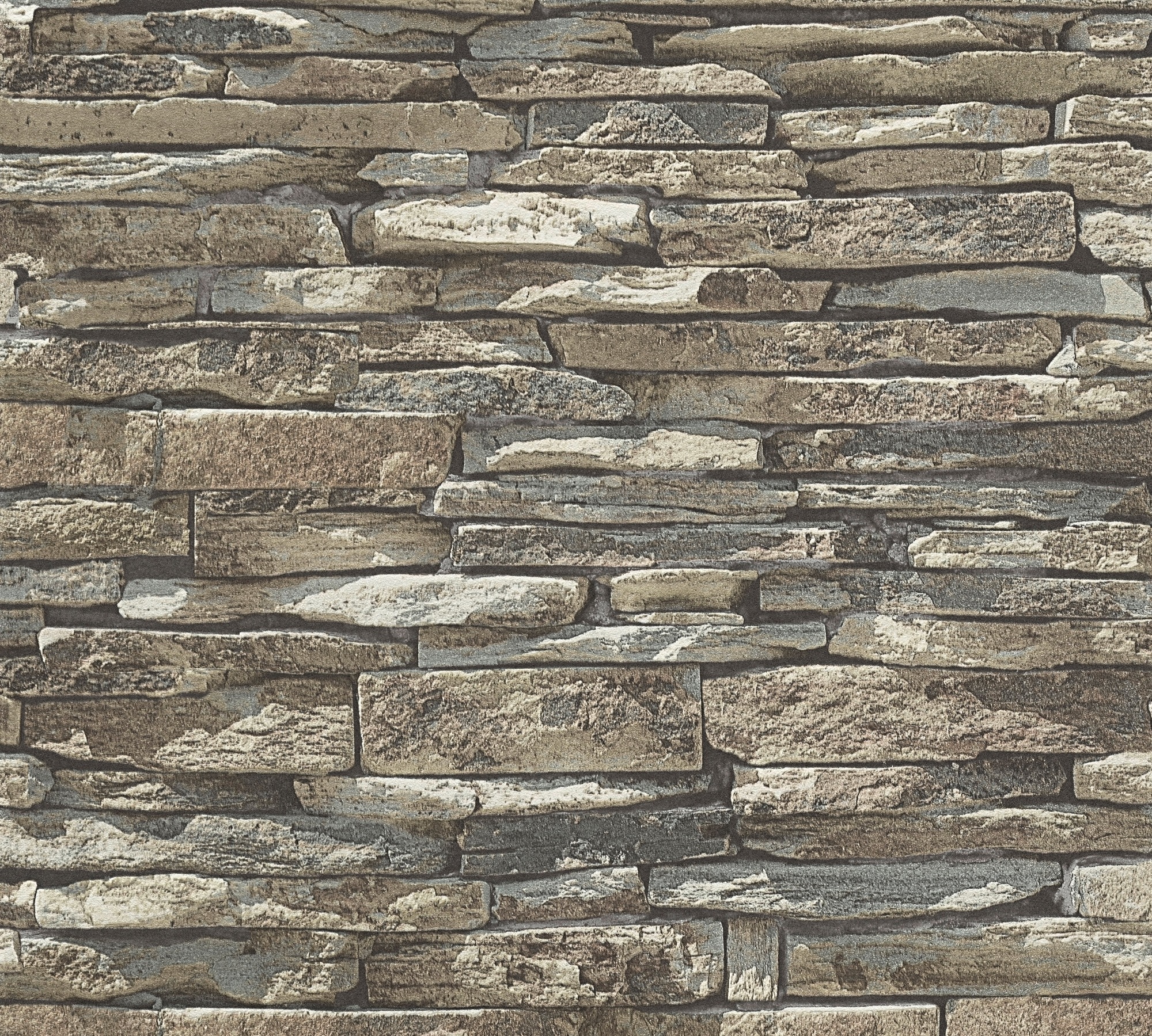 A.S. Création Vliestapete »Attractive 3 – Natursteinmauer« Steinoptik aufgeschäumt Braun, Grau und Beige, matt, fein strukturiert