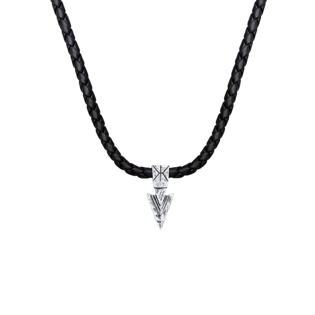 Silber« Kette Arrow | mit Oxidiert online kaufen BAUR »Herren Lederkette 925 Anhänger Pfeil Kuzzoi