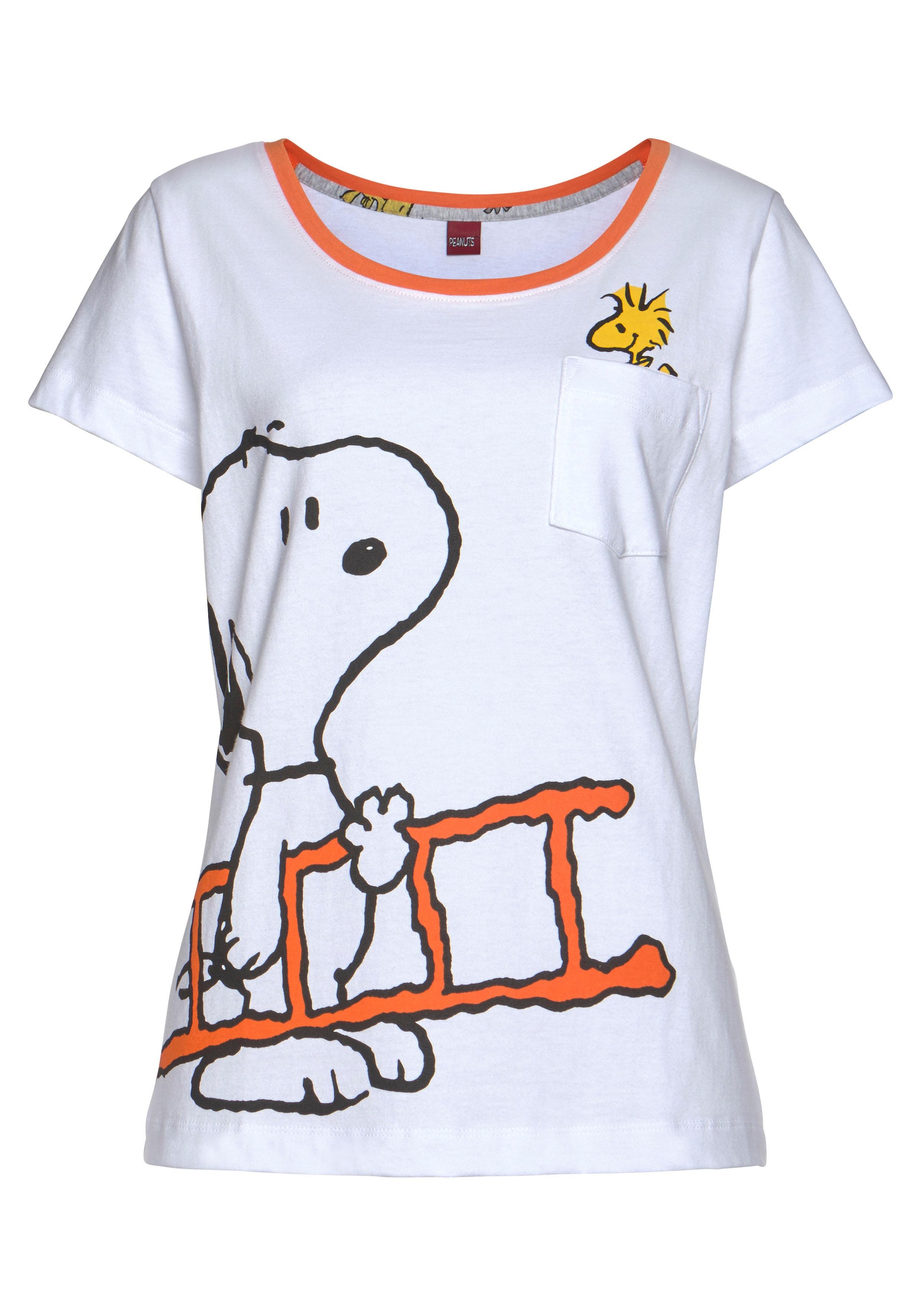 Peanuts Pyjama (2 tlg. 1 Woodstock Stück) mit Druck Snoopy und