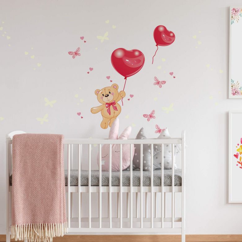 (1 Bärchen«, Leuchtsticker St.) »Luftballons | kaufen Wall-Art BAUR Wandtattoo