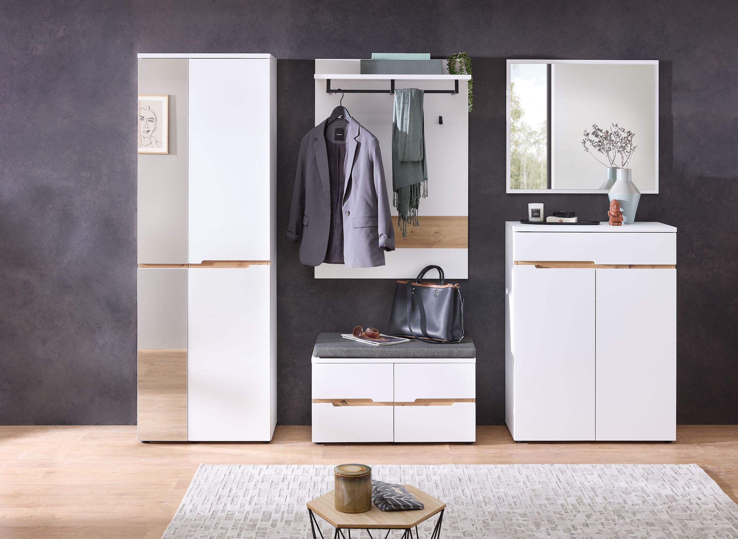 Innostyle Garderoben-Set "Memphis Garderoben Set, 255x192x38cm (B/H/T)", (5 günstig online kaufen
