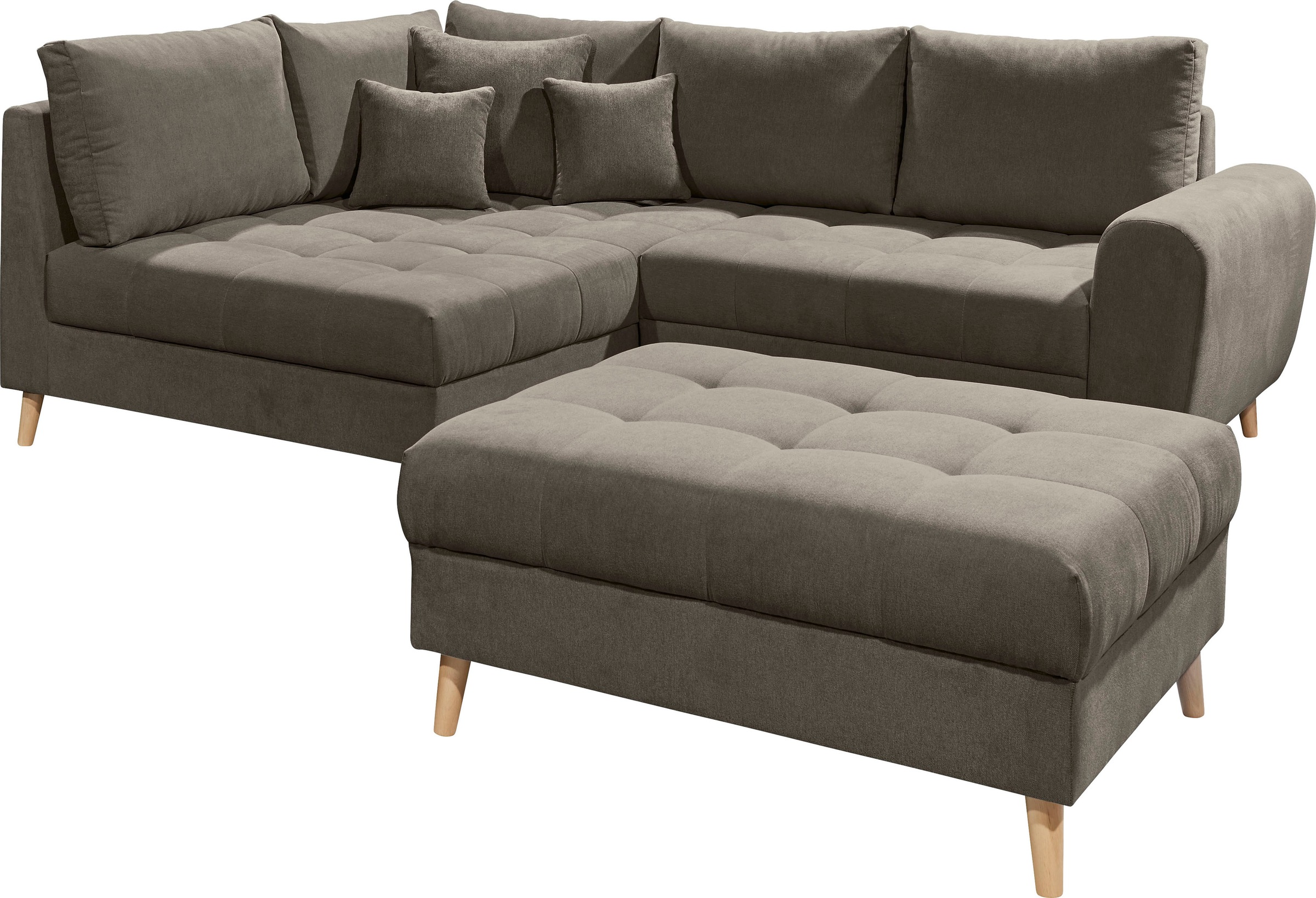 ED EXCITING DESIGN Ecksofa "Alice L-Form", (Set), mit Hocker, Rückenkissen, günstig online kaufen