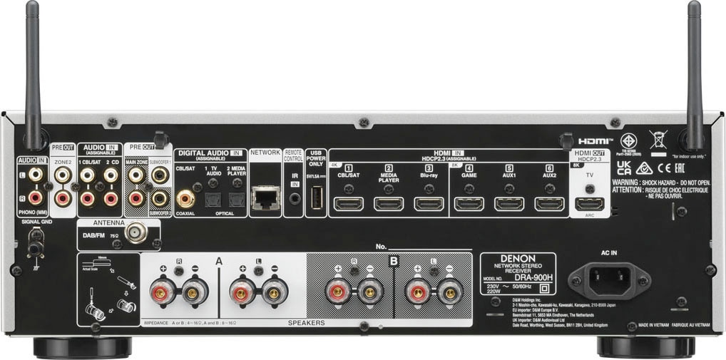 Denon AV-Receiver »DRA-900H«, 2.2, (Bluetooth-WLAN DAB+-Internetradio-Sprachsteuerung-Hi-Res Audio)