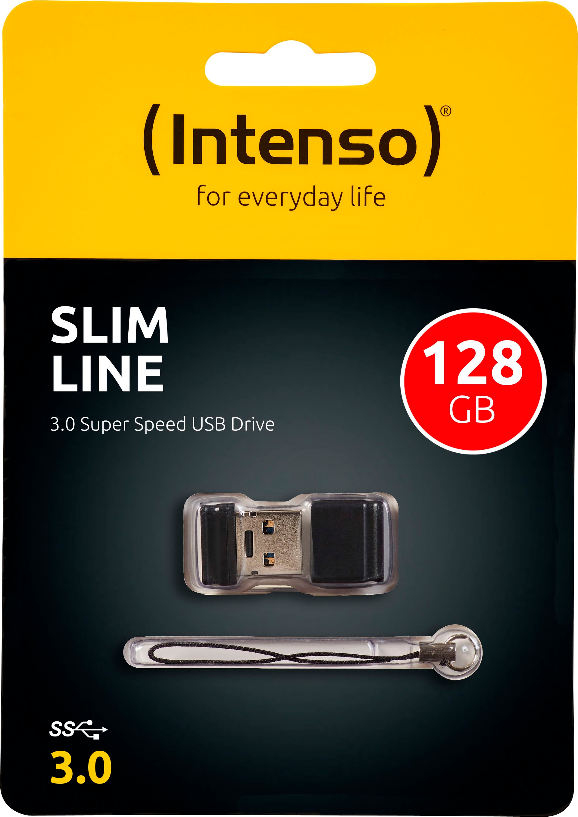 INTENSO USB-Stick "Slim Line", 128GB GB, schwarz, USB-Sticks