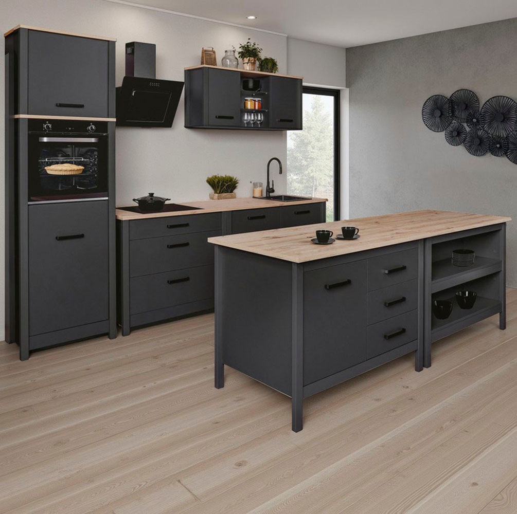 Inter Link Backofen/Kühlumbauschrank »Veneto« 1 Stk. tlg. Für Backofen & Kühlschrank, Soft-Close, 70x60x167