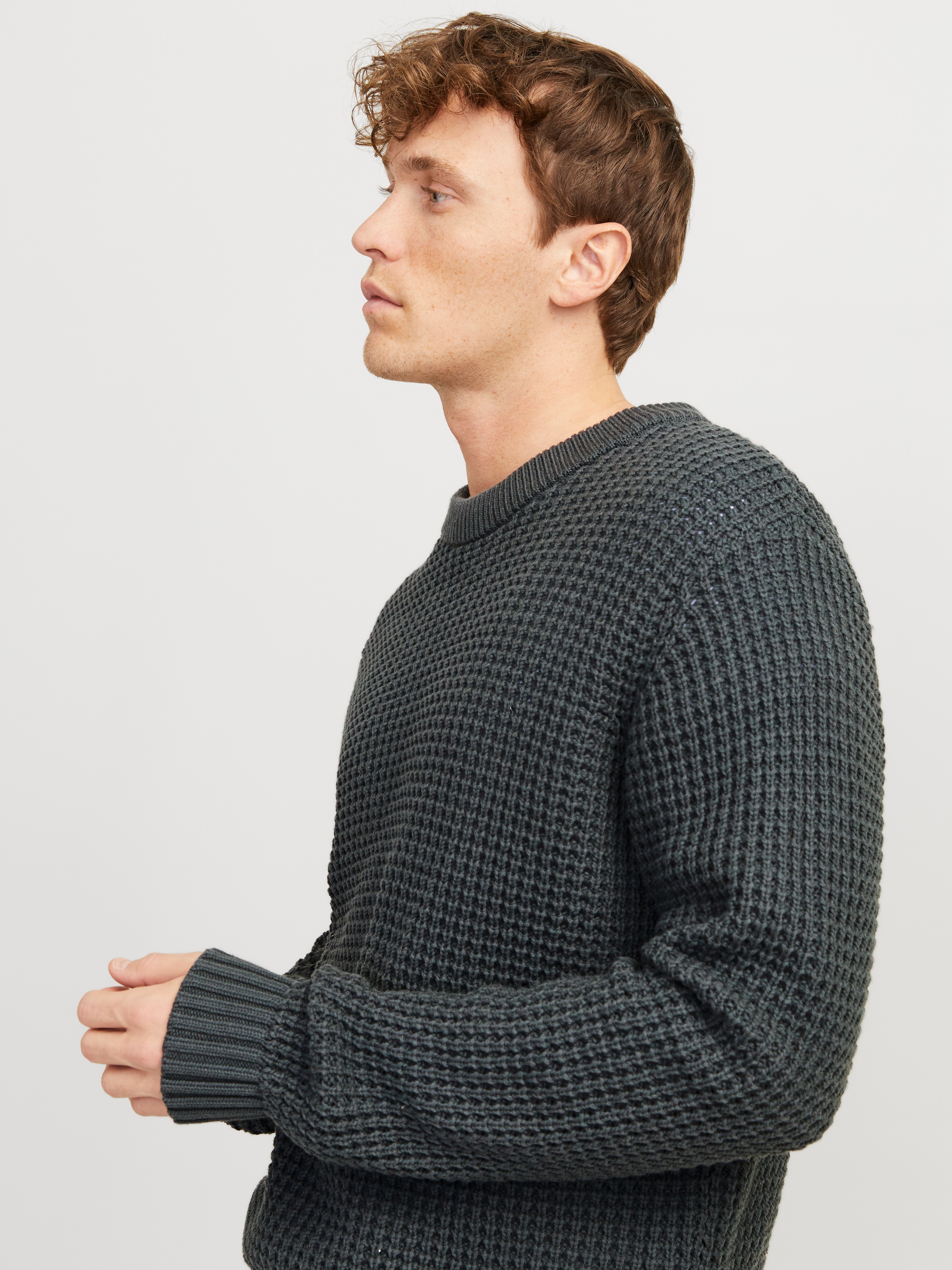 Jack & Jones Rundhalspullover "JCOZION KNIT CREW NECK BF", mit markanter St günstig online kaufen