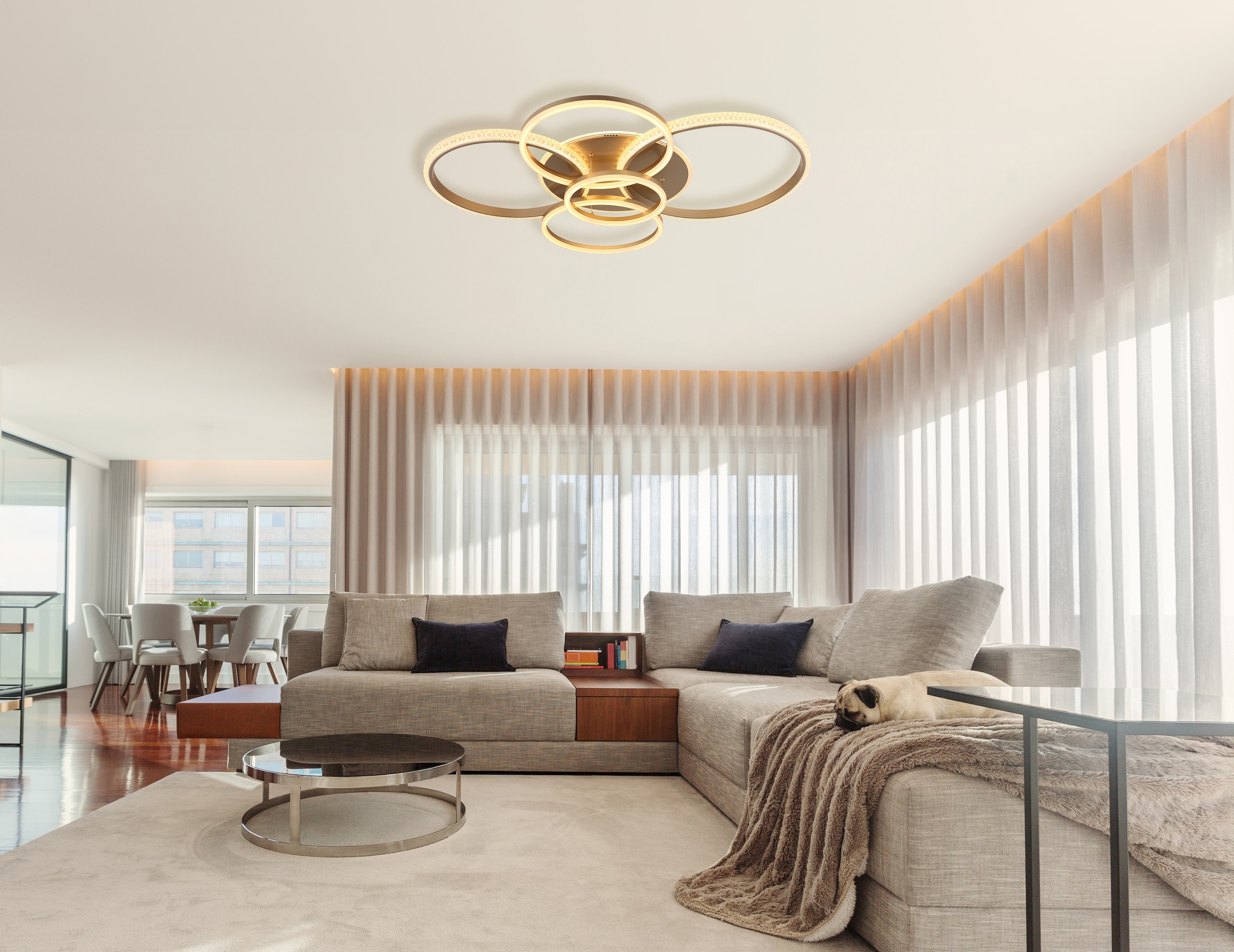 GLOBO LIGHTING Deckenleuchte »LORELEI« LED-Modul 1 Stk. Warmweiß Deckenlampe Wohnzimmer-Leuchte Schlafzimmer-Leuchte Flur Küche