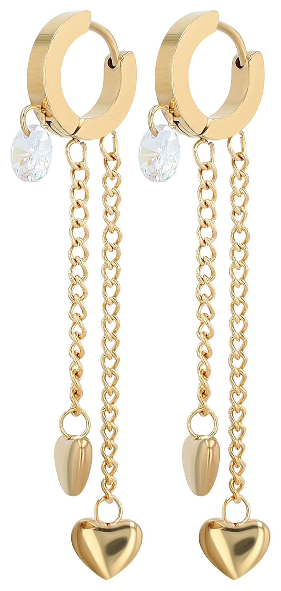 Adelia´s Kettenanhänger »Damen Anhänger – Herzanhänger aus Edelstahl mit Strass Steinchen« ()  Zum Verschenken – passend für viele Anlässe