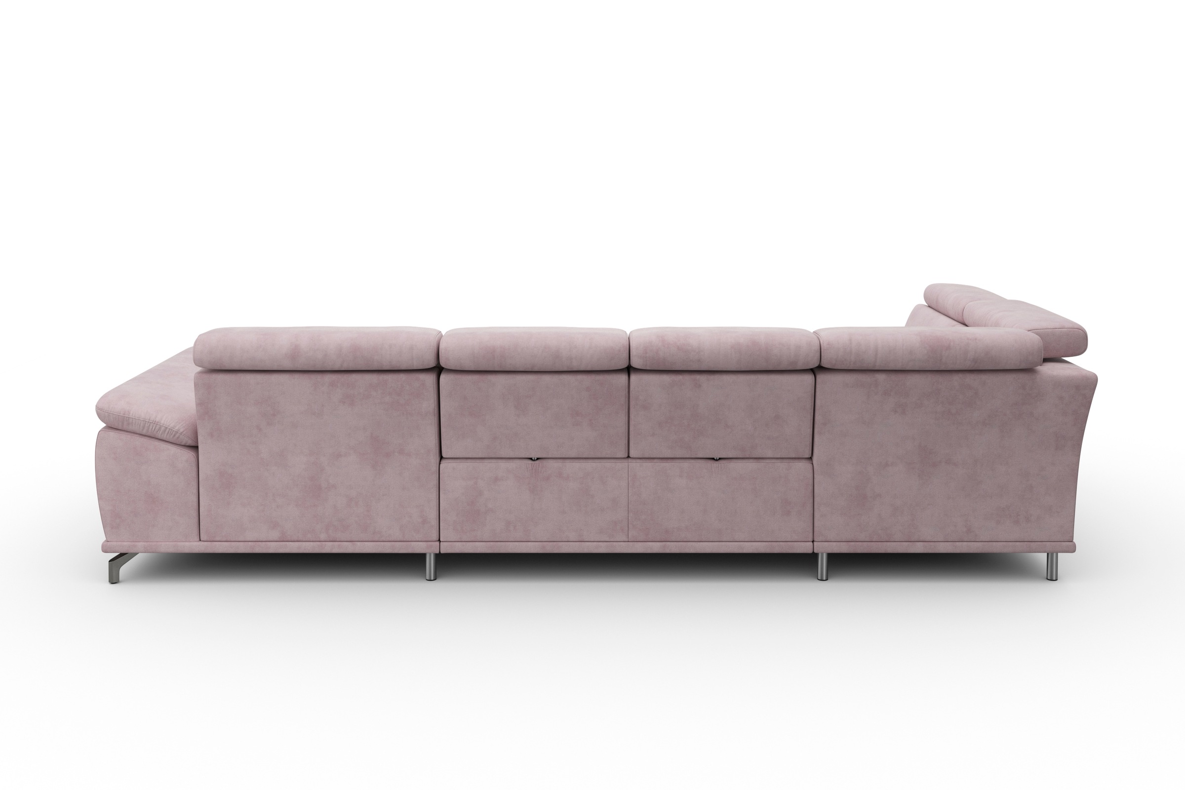 Wohnlandschaft SIT & MORE "Cabrio U-Form, B: 359 cm, mit Sitztiefen-, Arm- & Kopfteilverstellung", rosa (rose), B:359cm H:87cm T:230cm, 100% Polyester, Sofas, Wohnlandschaft, 3 Nierenkissen, Federkern, optional Bettfunktion und Stauraum 3