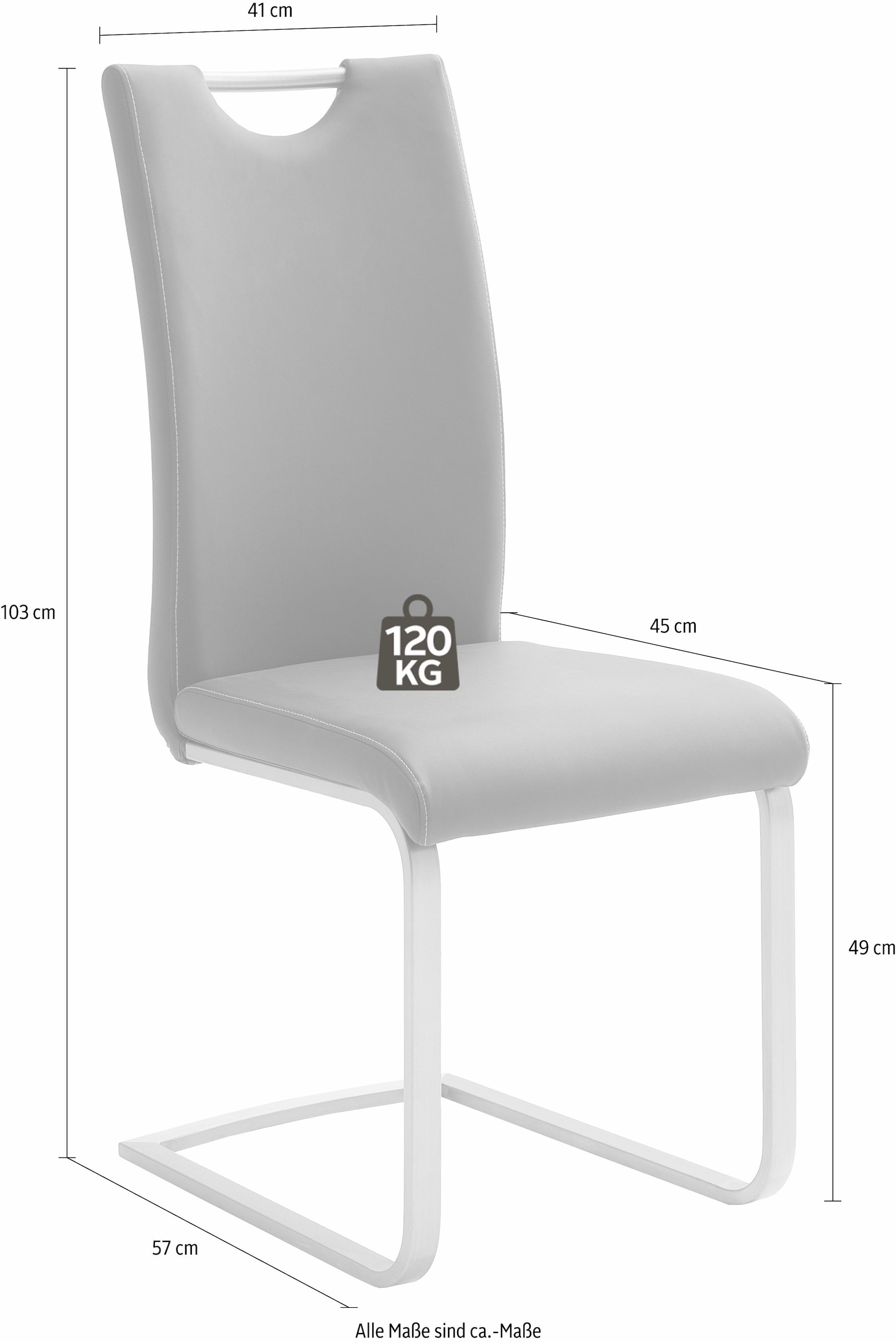 MCA furniture Freischwinger »Paulo«, (Set), 4 St., Kunstleder, Stuhl belastbar bis 120 kg