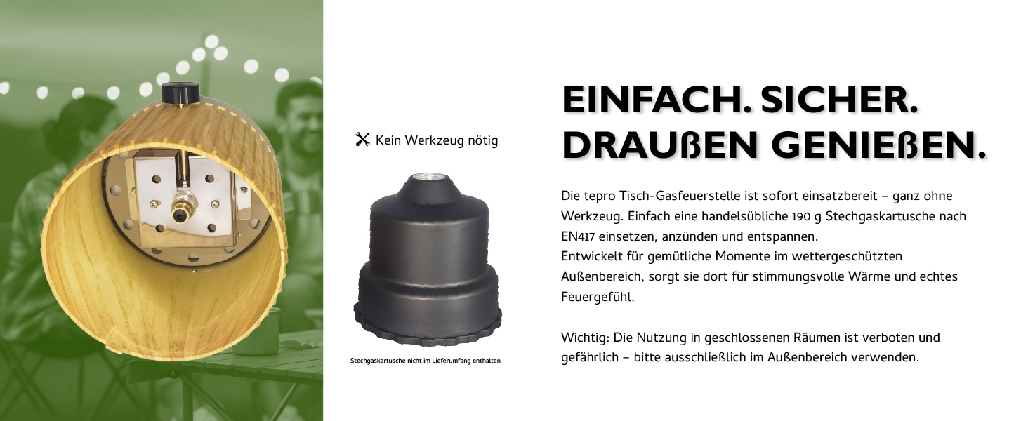 Tepro Feuerstelle »Tisch-Gasfeuerstelle mit Dekosteinen«