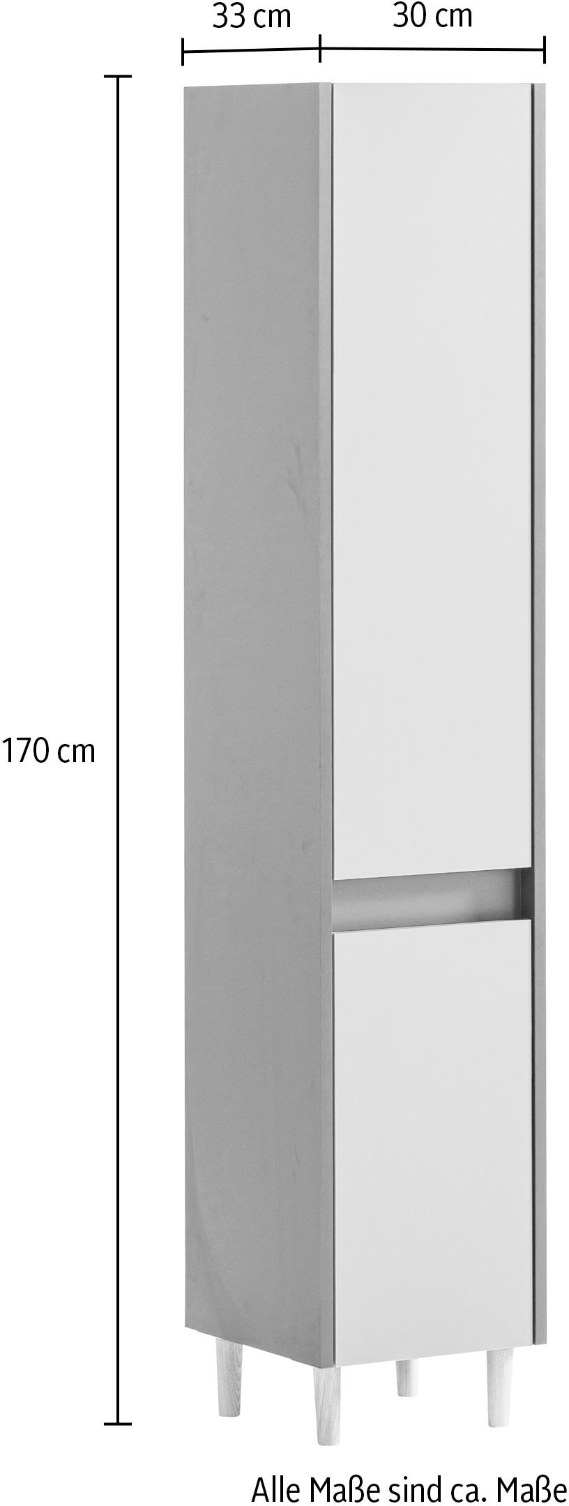 Schildmeyer Hochschrank »Lovis, Breite 30 cm«, Wechselbarer Türanschlag, Möbelfüße aus Massivholz