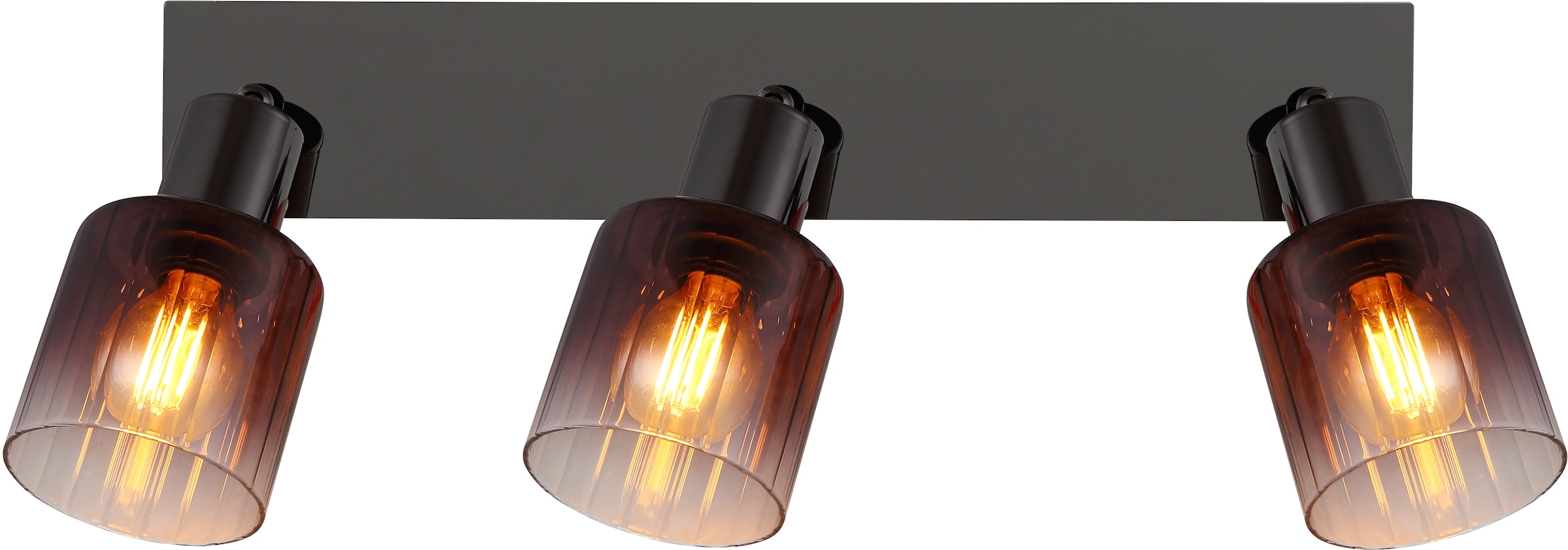 GLOBO LIGHTING Deckenstrahler »SATELLA«, Leuchtmittel E14 | ohne Leuchtmittel, Deckenspot/schwarz/Glas kupferfarben/Flur/Wohnzimmer