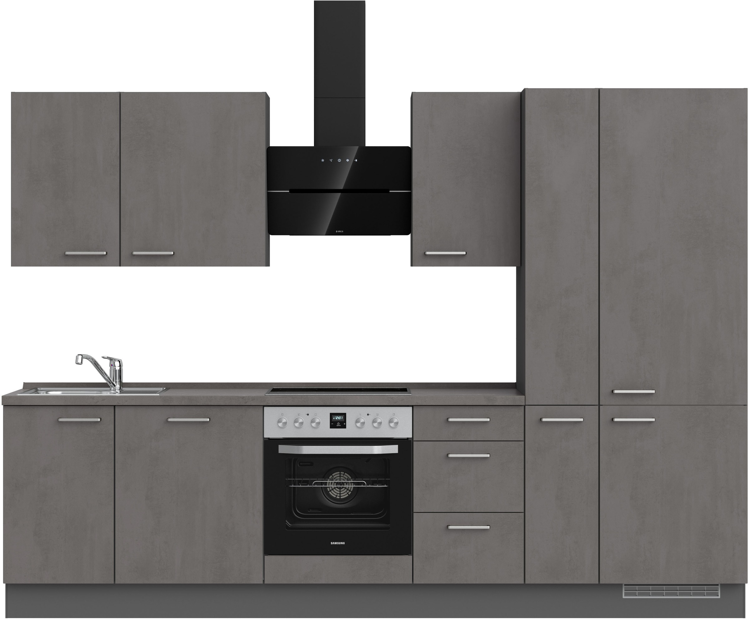 nobilia Küchenzeile ""Riva II", NEU: individuell anpassbar mit gratis Profi-Beratung" vormontiert, Breite 300 cm, Ausrichtung wählbar, wahlw. mit E-Geräten