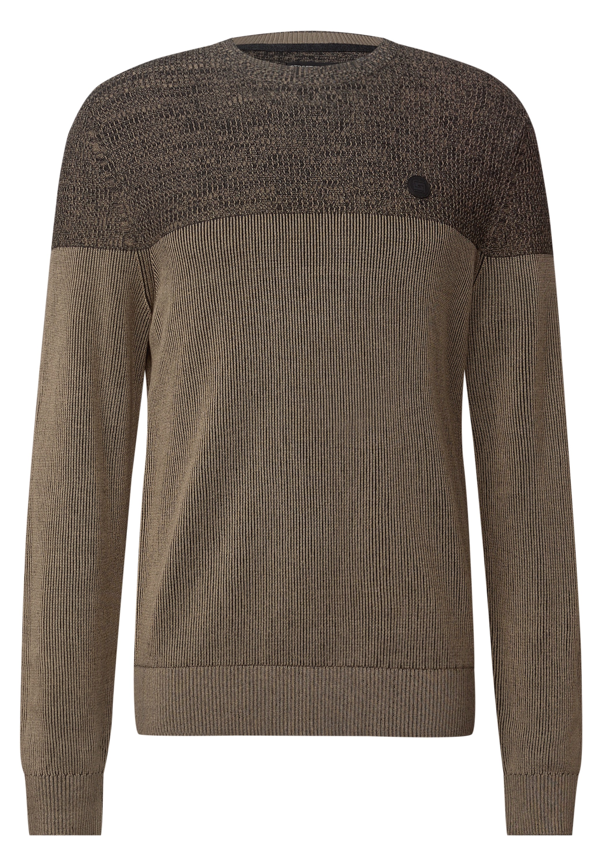 STREET ONE MEN Strickpullover, aus reiner Baumwolle