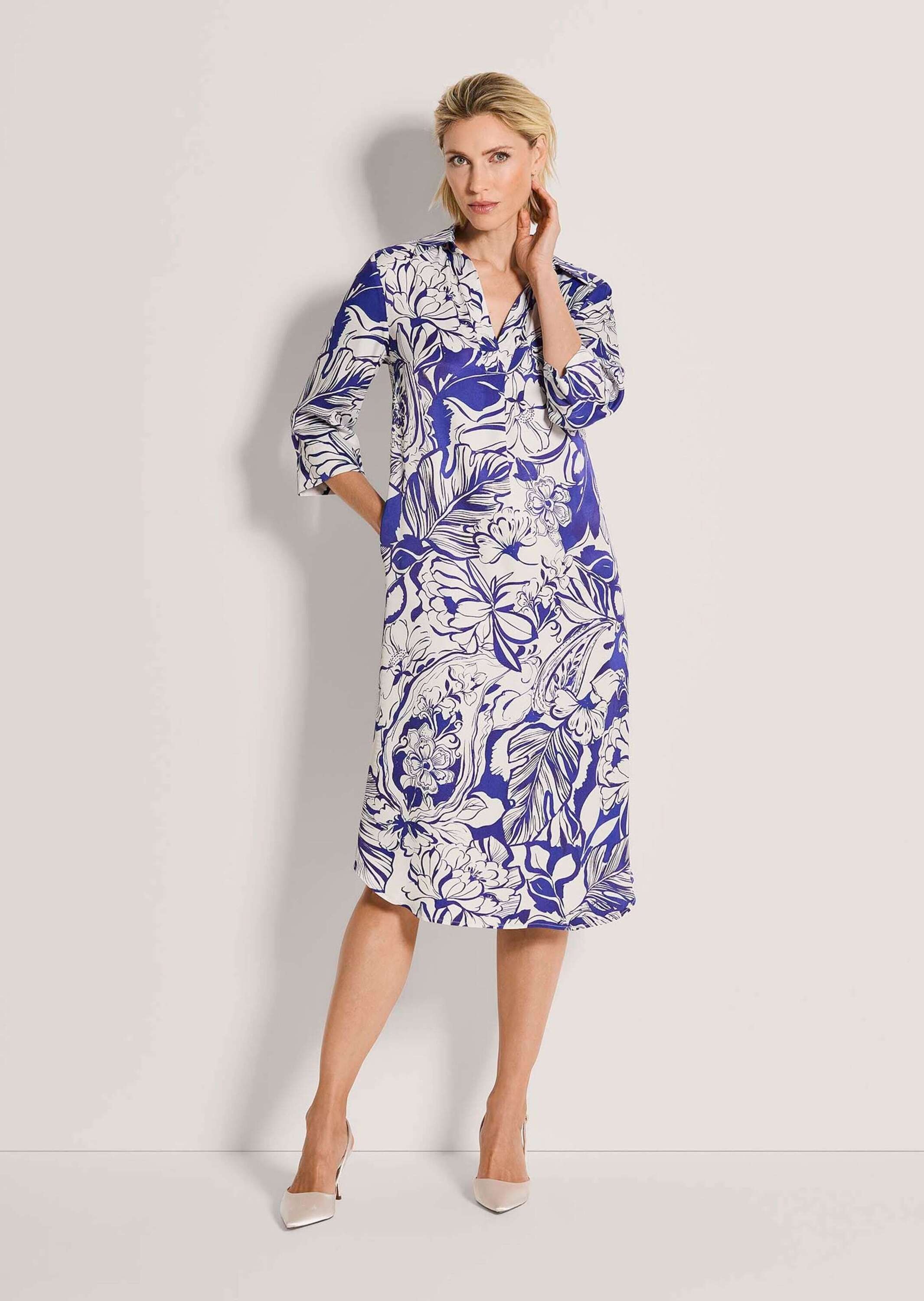 MADELEINE Midikleid "Hemdkleid Viskosekleid mit floralem Design" Nahttasche günstig online kaufen