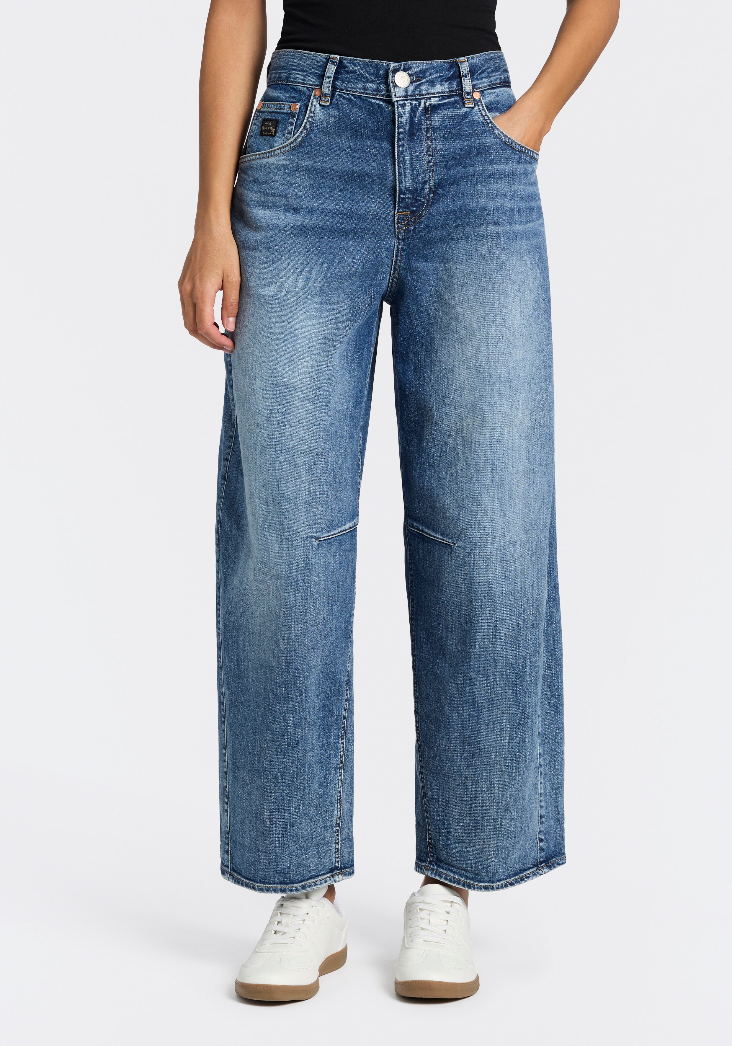 Herrlicher 5-Pocket-Jeans "Barrow Denim Stretch" im Barrel Fit, hoher Bund