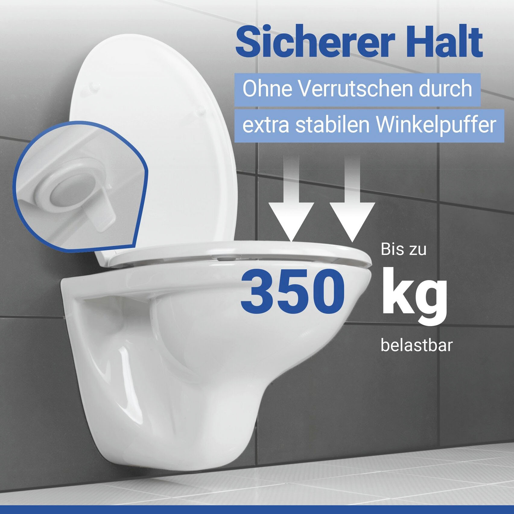 WENKO WC-Sitz »Rieti« strapazierfähiger Toilettensitz, belastbar bis 350 kg, Absenkautomatik