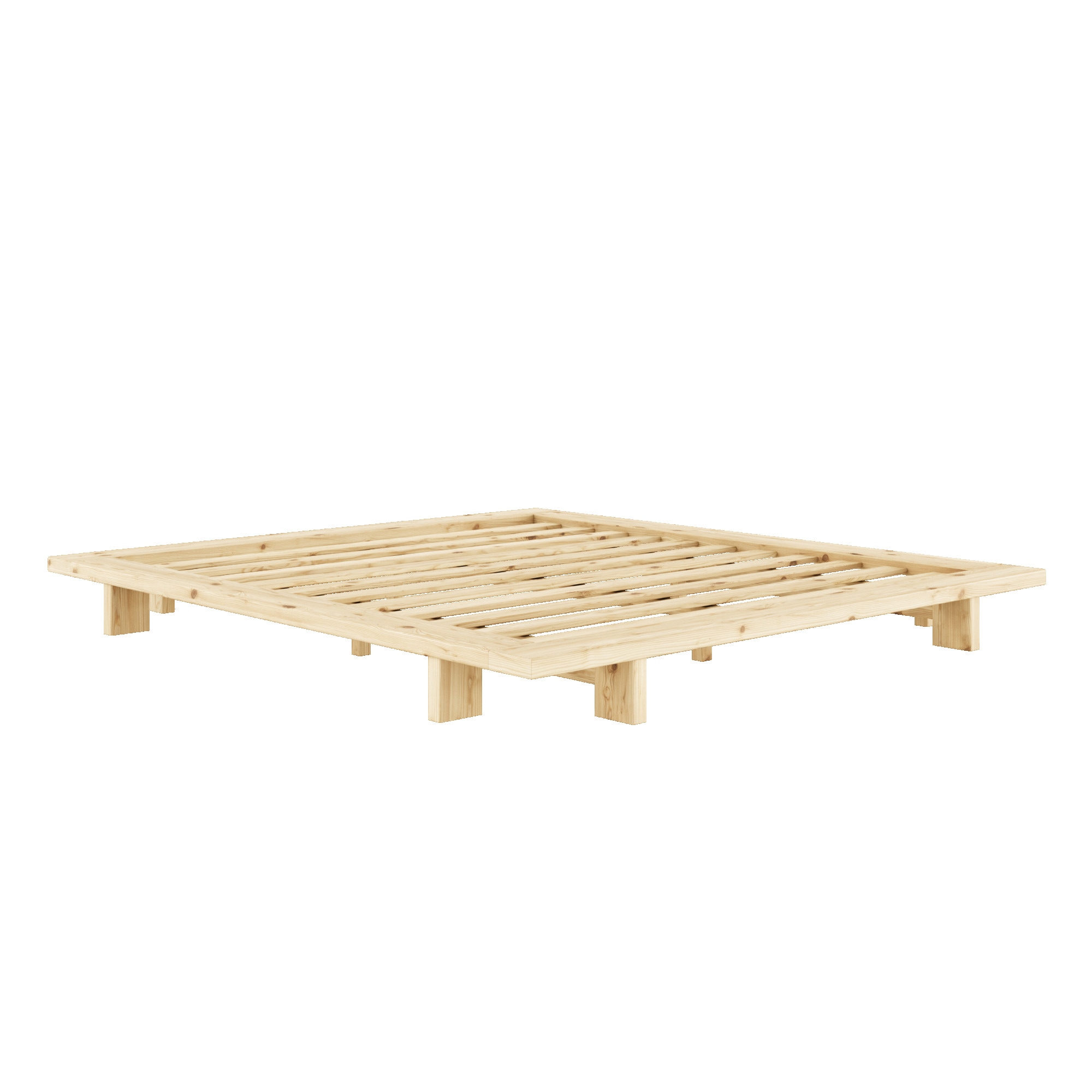 Karup Design Bettgestell »JAPAN BED Bodenbett, Holzrahmen, Futonbett, Holzbett«, Massivholzbett aus Kiefer massiv, ohne Kopfteil