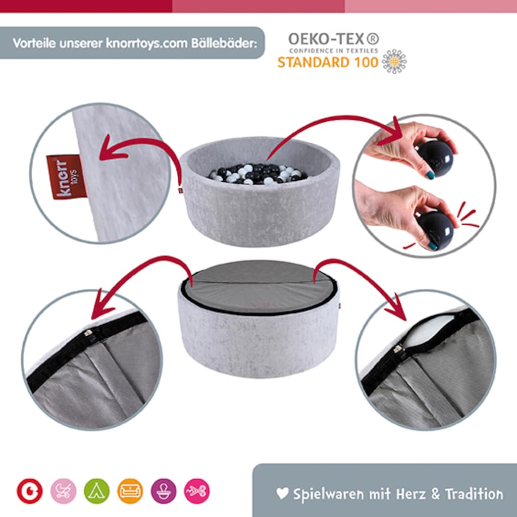 Knorrtoys® Bällebad »Geo, Cube Grey«, mit 300 Bällen soft pink; Made in Europe
