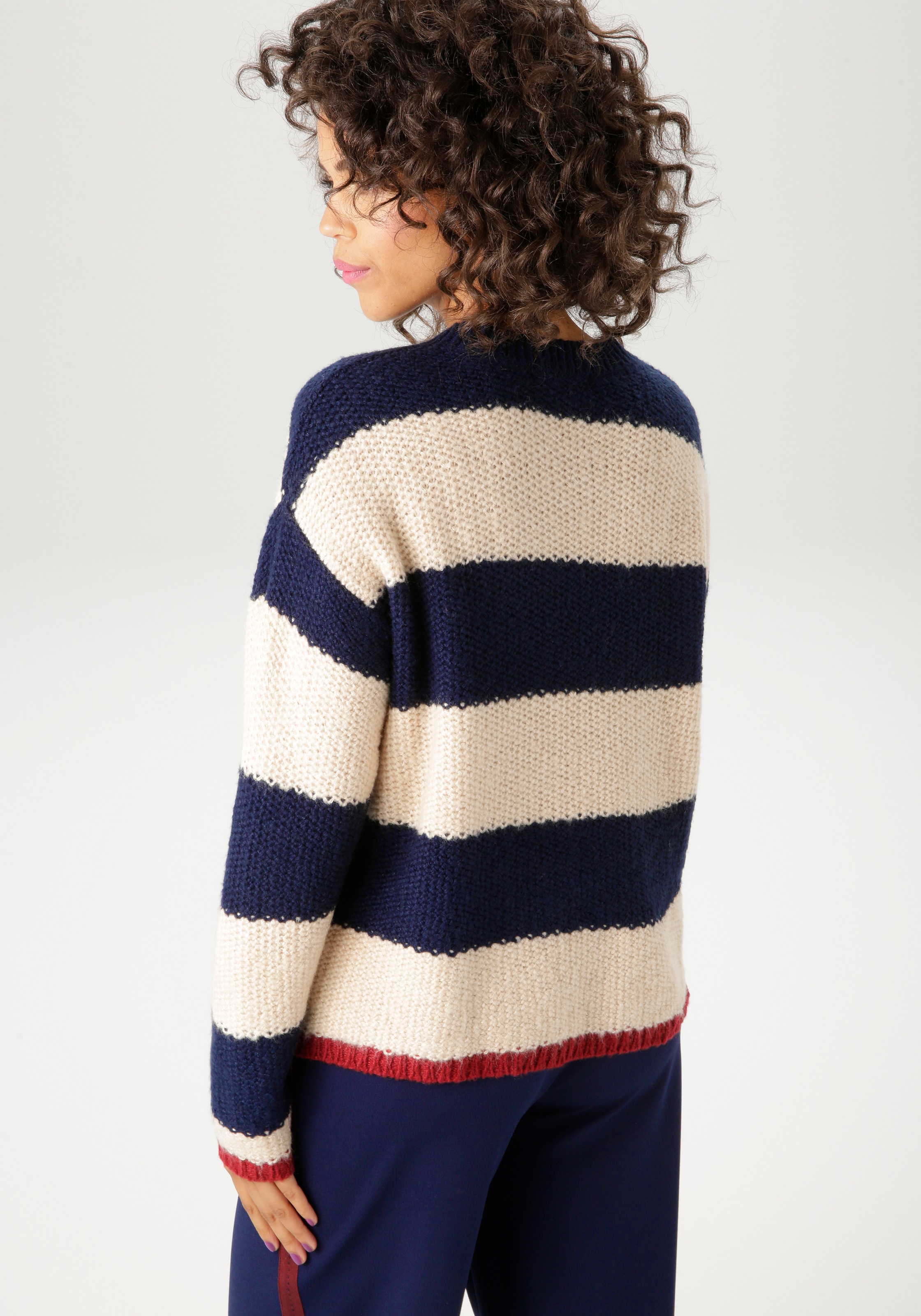 Aniston CASUAL Strickpullover, mit breiten Streifen - NEUE KOLLEKTION