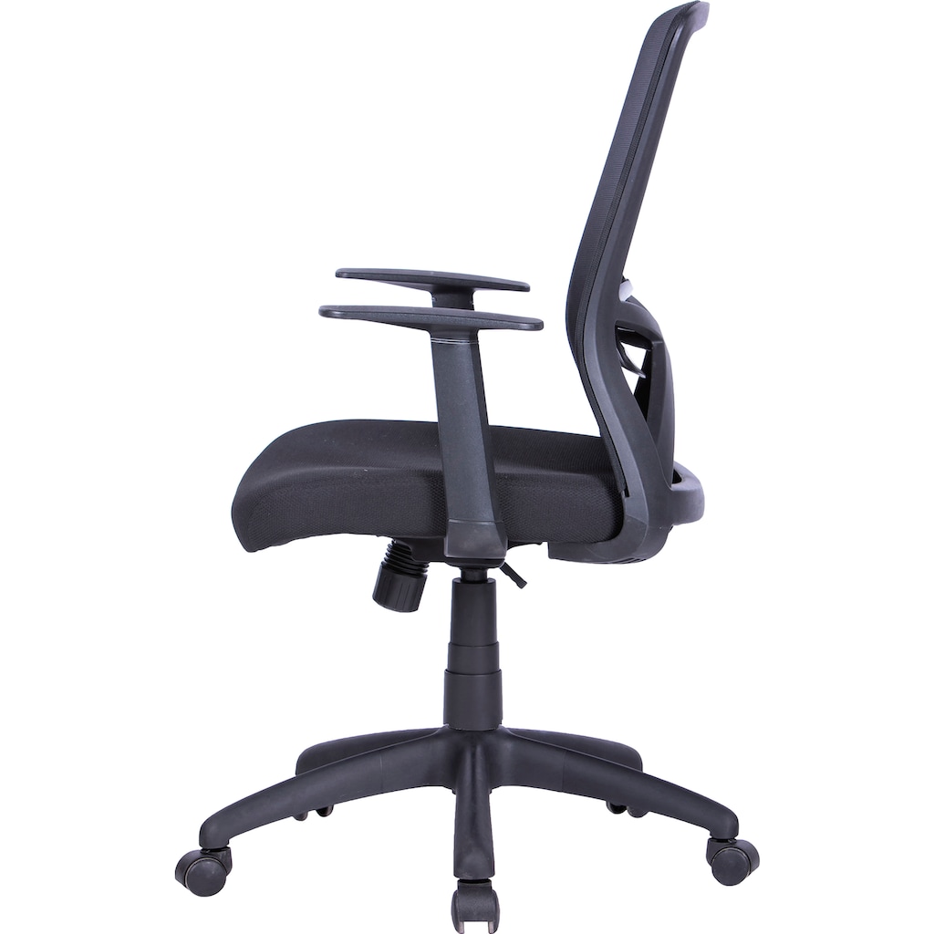 Wohnen Büromöbel byLIVING Schreibtischstuhl »Long«, Webstoff, Mesh-Webstoff in schwarz 