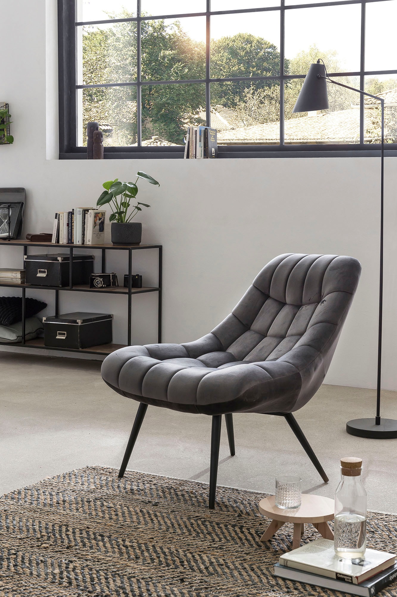 SalesFever Relaxsessel "Toulon - Komfortabler Loungesessel", mit XXL-Steppu günstig online kaufen