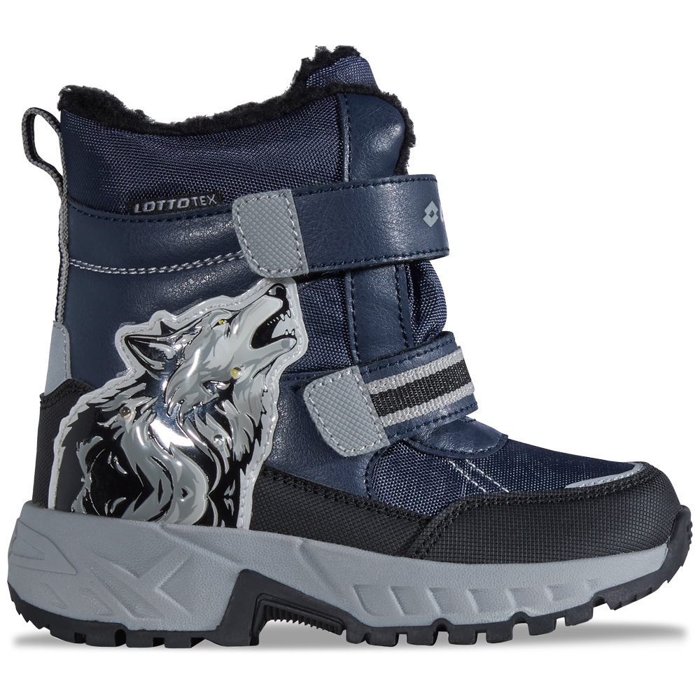 LOTTO Kinder Winterboots, Gr. 30navy, grau, Synthetik, mehrfarbig, Schuhe, - mit Blinklichtern