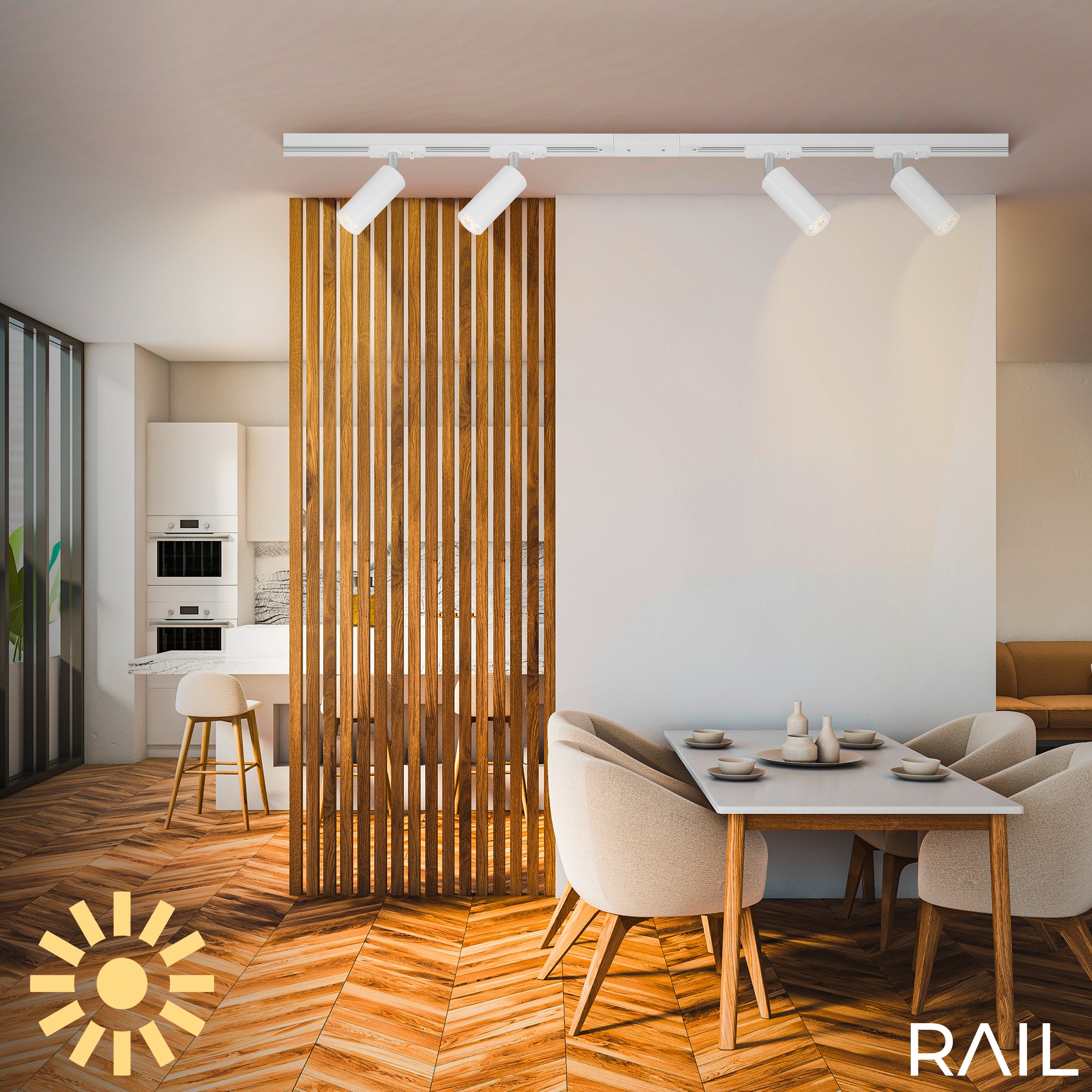 Briloner Leuchten Schienensystem-Sets »RAIL« LED-Board 7 Stk. Schienensystem Rail 1,5 m Weiß 4,5W Decke Wohnzimmer Büro Küche Flur